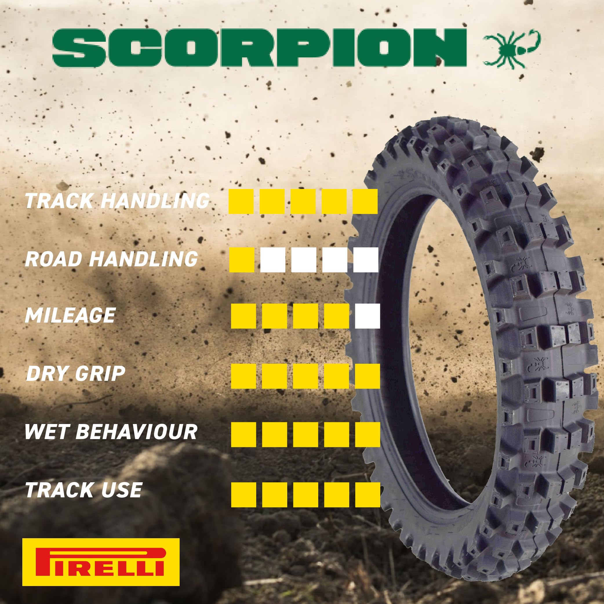 Pirelli Scorpion Mx Extra X Front 80/100-21 & Rear 110/90-19 Dirt Bike Tires With Keychain - Two Pack