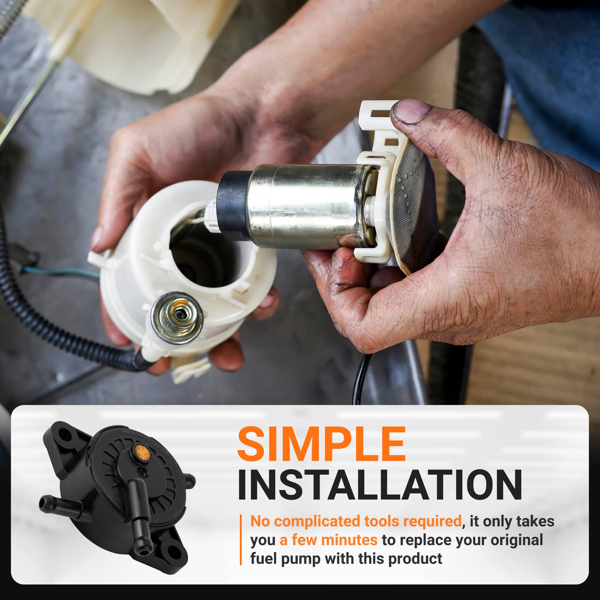 Bluestars 49040-7008 49040-0770 Miu12470 Fuel Pump - Compatible With Kawasaki Fs Fr Fx Series Engines Fs481V Fs541V Fs600V Fs651V Fs691V Fs730V Fr541V Fr600V Fr651V Fr691V Fr730V John Deere 636M 647A