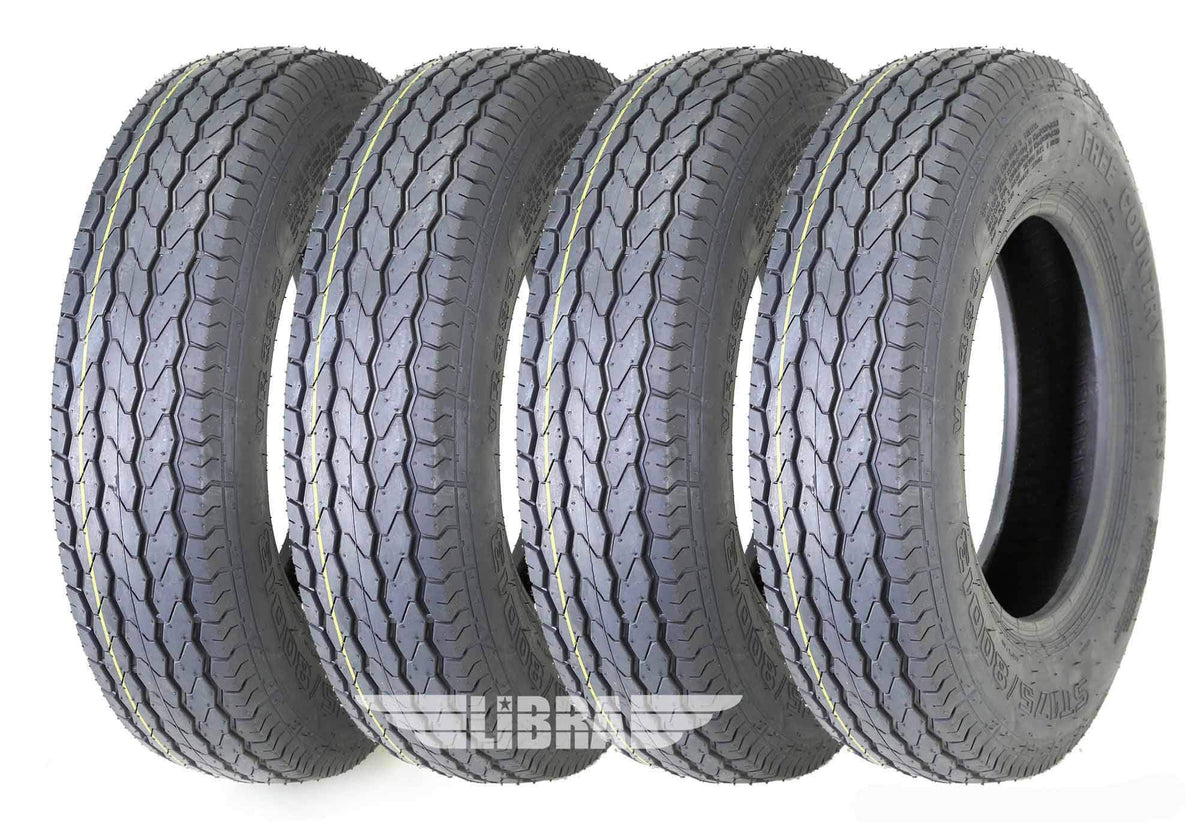 4 Premium Free Country Heavy Duty Trailer Tires St175/80D13 8Pr Load Range D - 11071 …