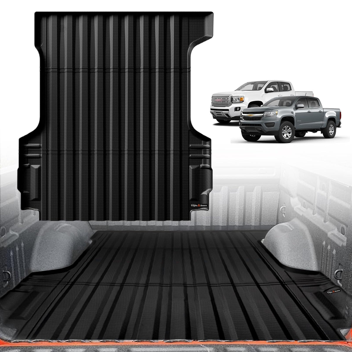 Triplealiners Truck Bed Mat & Floor Mats Front Rear Full Set Compatible With 2015-2025 Ford F150 & Lightning Supercrew Cab Acces