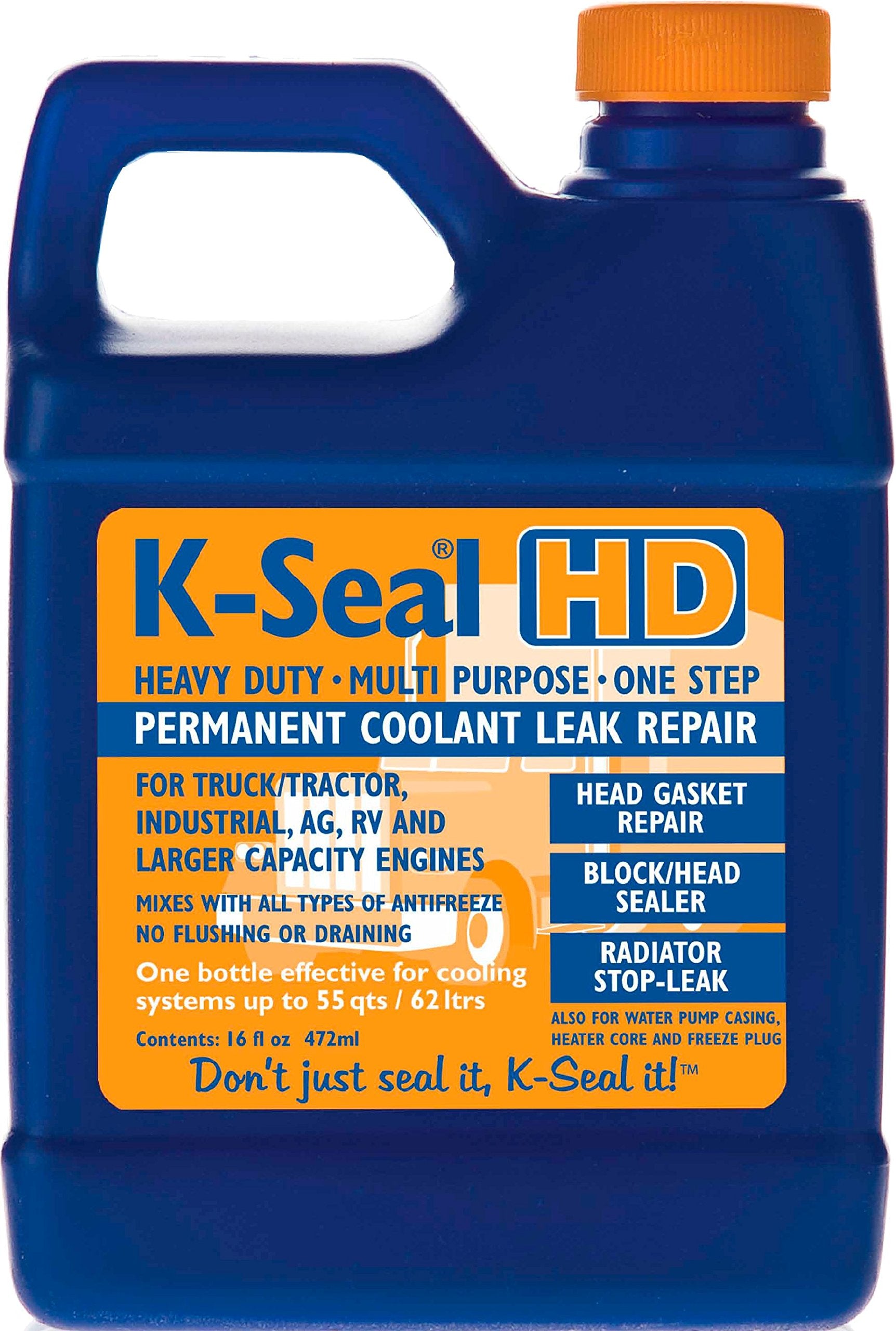 K-Seal ST5516 Heavy-Duty Multi-Purpose One Step Permanent Coolant Leak Repair, 16 oz, Pour and Go, Mixes with All Antifreeze, No