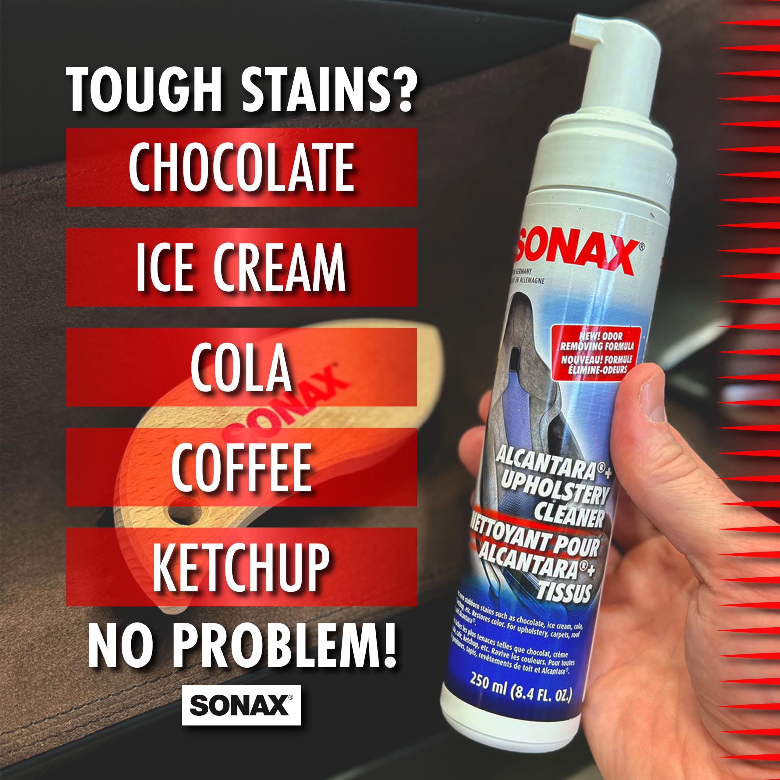 Sonax (206141) Upholstery And Alcantara Cleaner - 8.45 Fl. Oz., 250 Milliliter