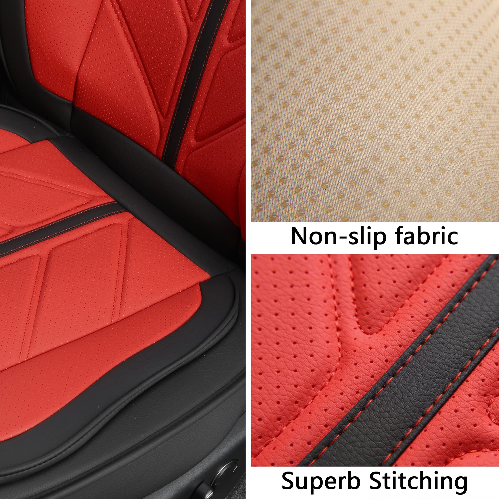 Balliol Pickup Seats Covers Compatible With Dodge Ram 1500 2009-2024 Limited Laramie Big Horn Truck Pleather Seat Covers Custom