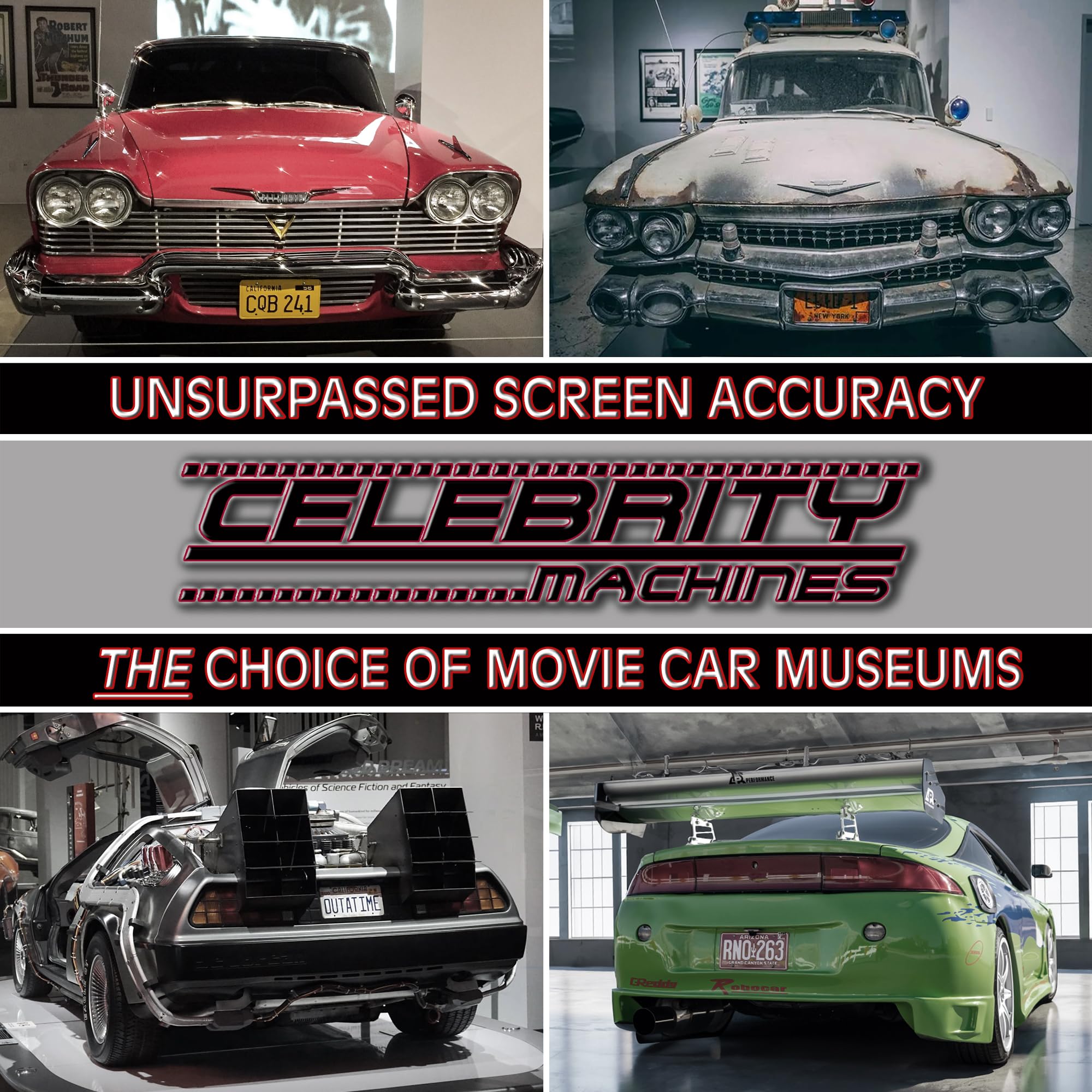Celebrity Machines Back To The Future | Delorean | Outatime | Metal Stamped Vanity Prop License Plate