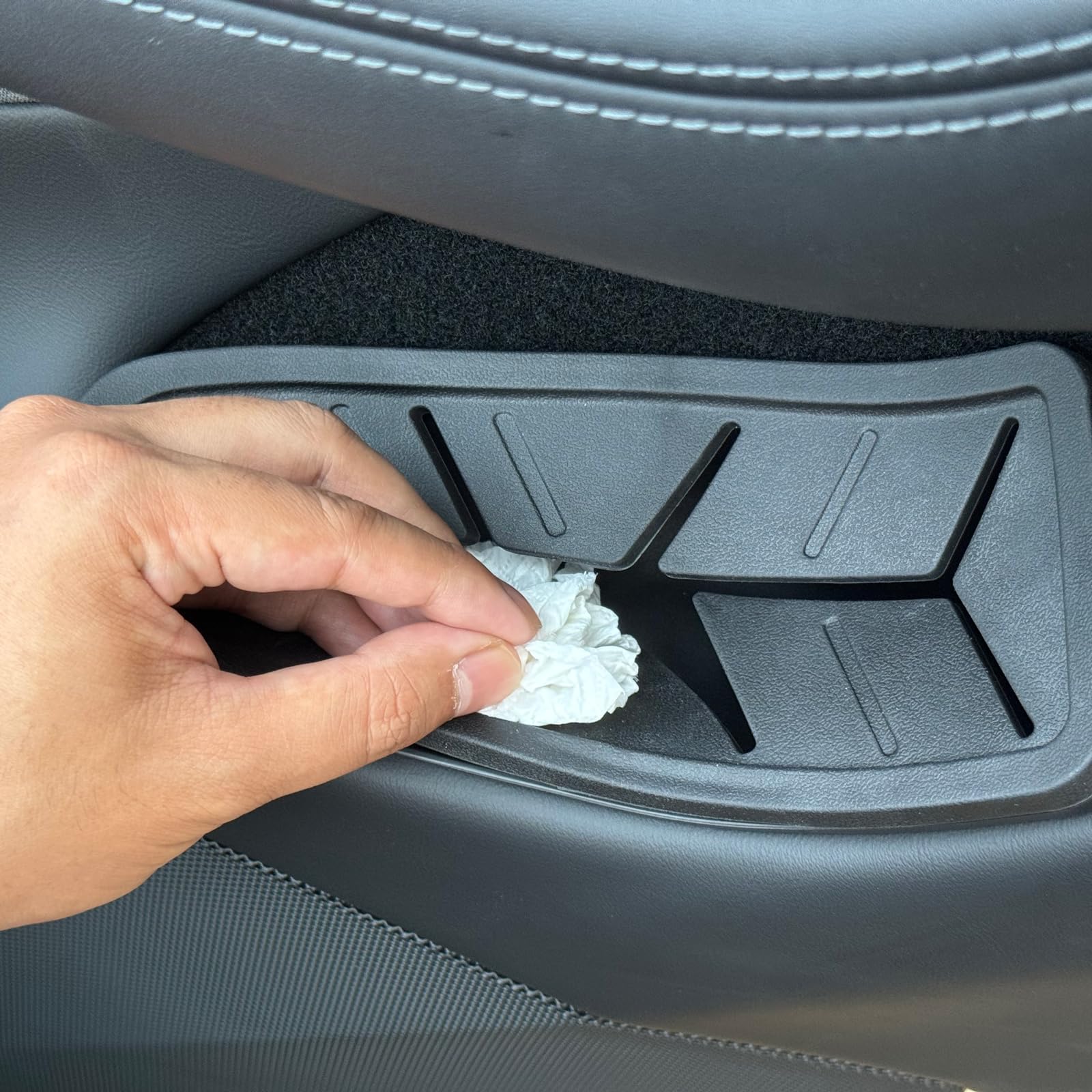 Jawjut Trash Can,Compatible With New Tesla Model 3 Highland 2024 2025,Garbage Can Bin Accessories,Side Door Storage Box Organize