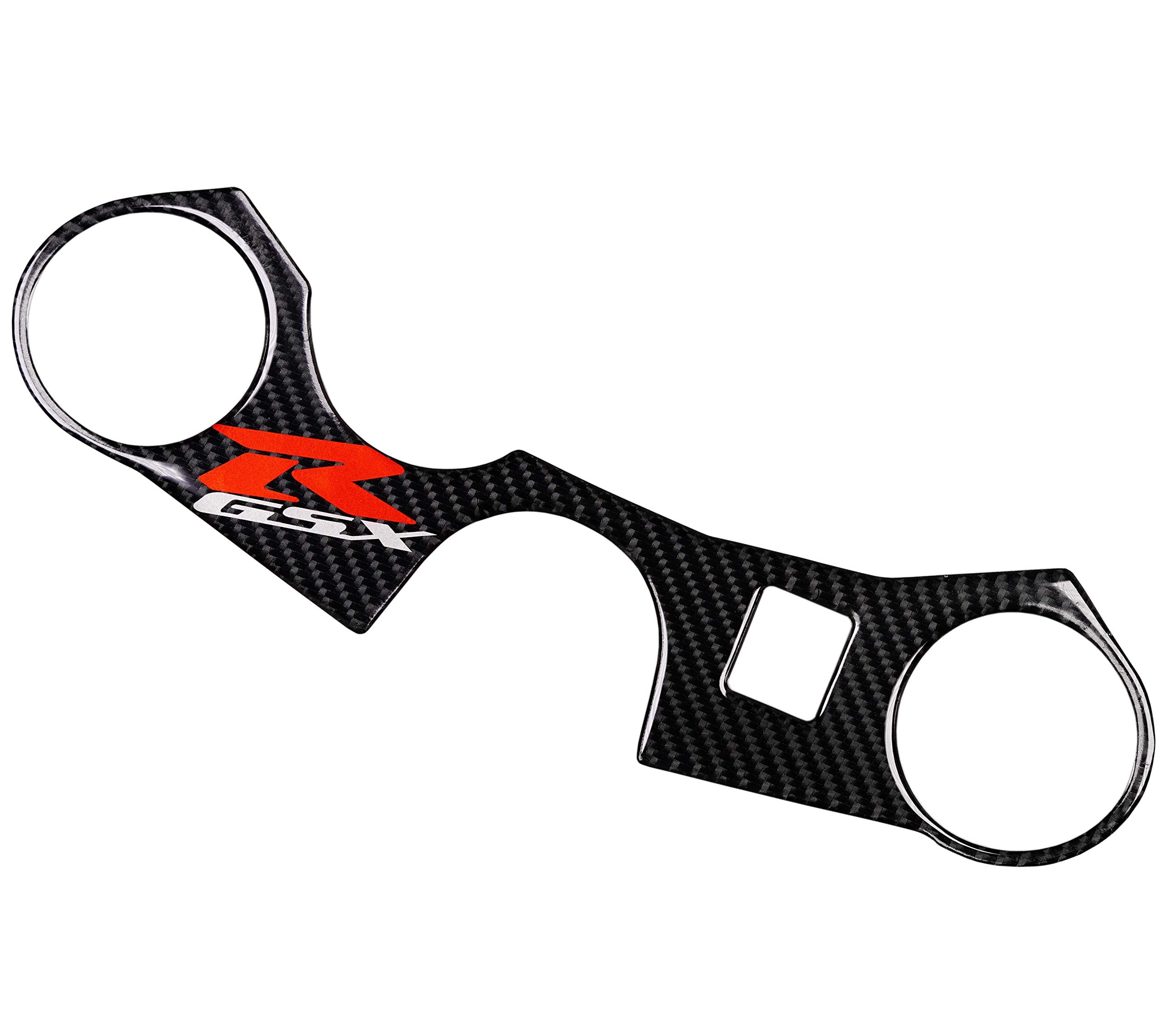 Revsostar 5D Real Carbon Look, Reflective Logo, Decal Sticker, Tank Protector,Top Clamp Triple Tree Pad For Gsxr 600 750 2006-2016