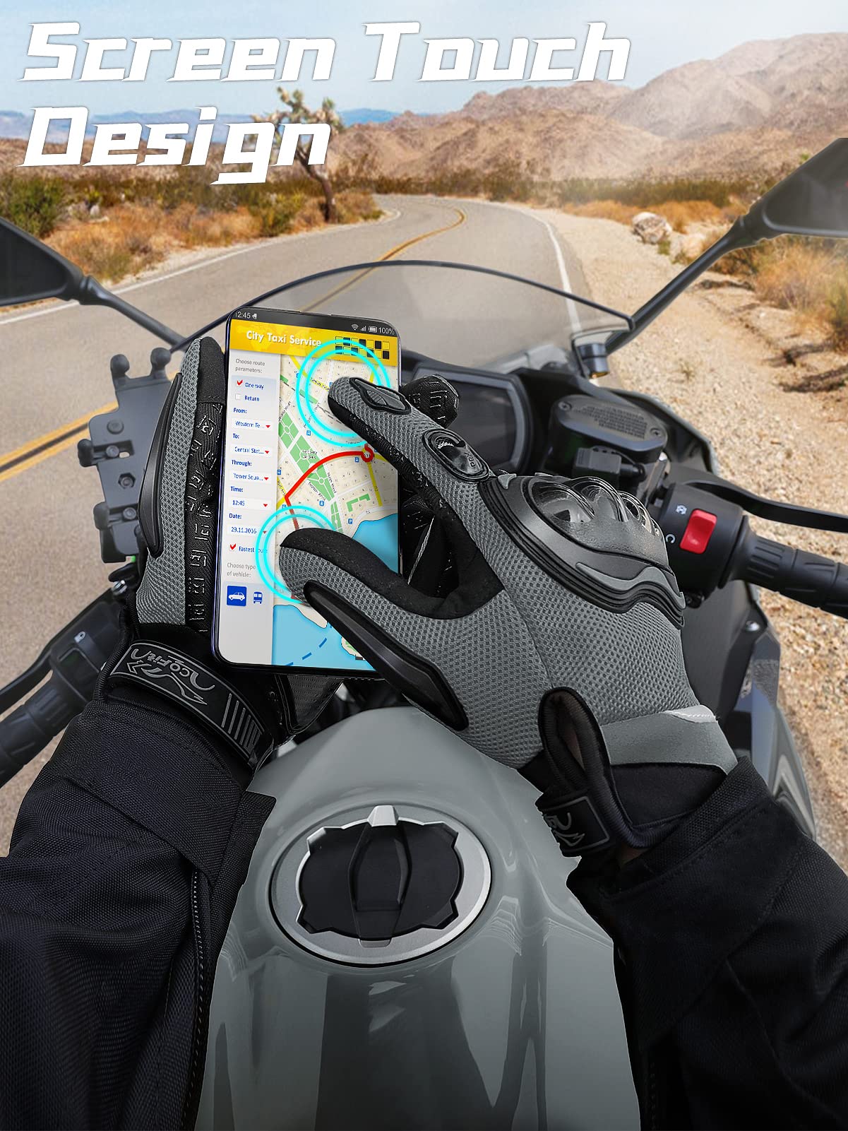 Cofit Summer Motorcycle Glove For Men And Women, Breathable Mesh Motorbike Gloves With Hard Knuckle And Touchscreen For Bmx Atv