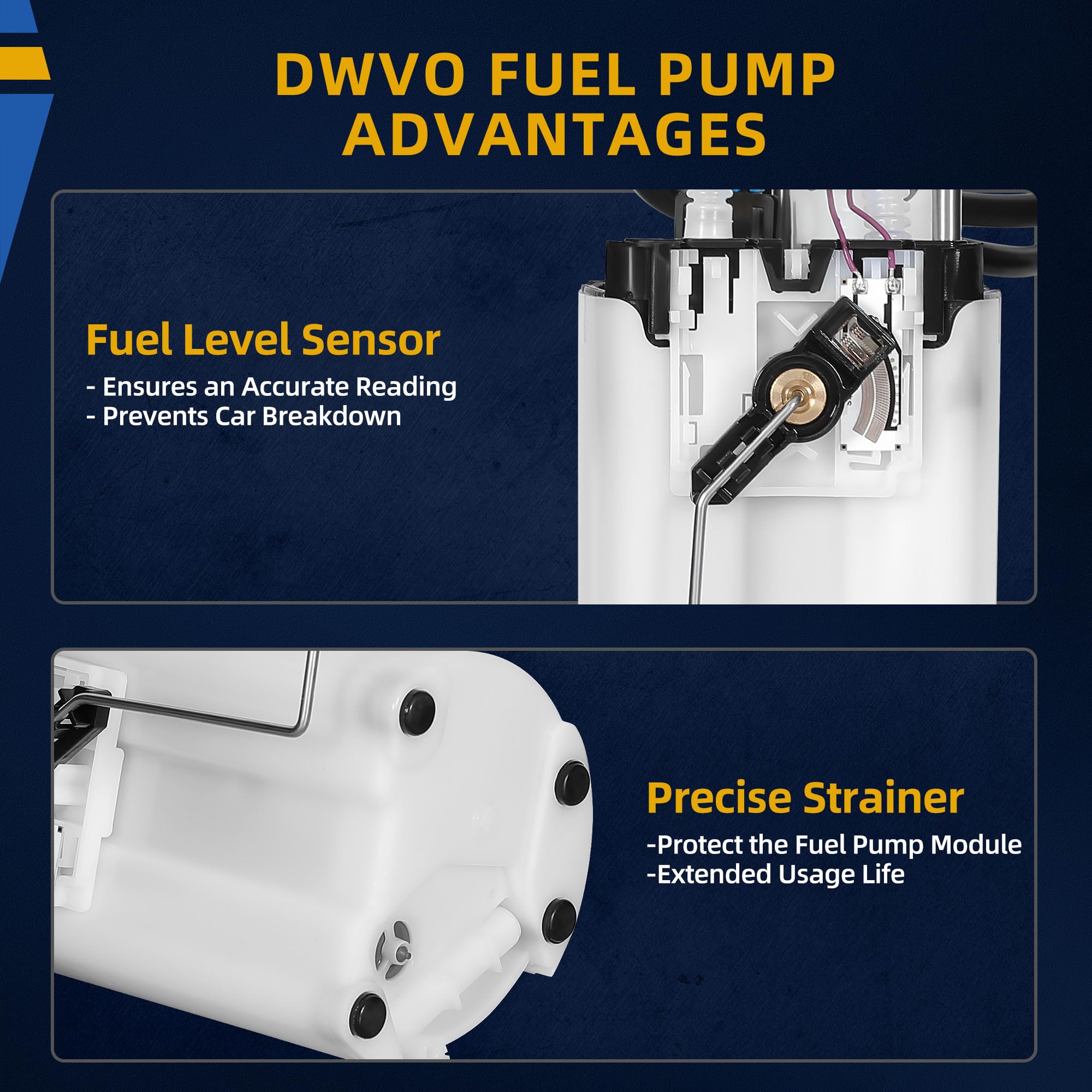 Dwvo Fuel Pump Compatible With Chevrolet Cobalt 06-08 & Pontiac G5 2007-2008, Pursuit 06 & Saturn Ion 2006-2007 2.0L 2.2L 2.4L