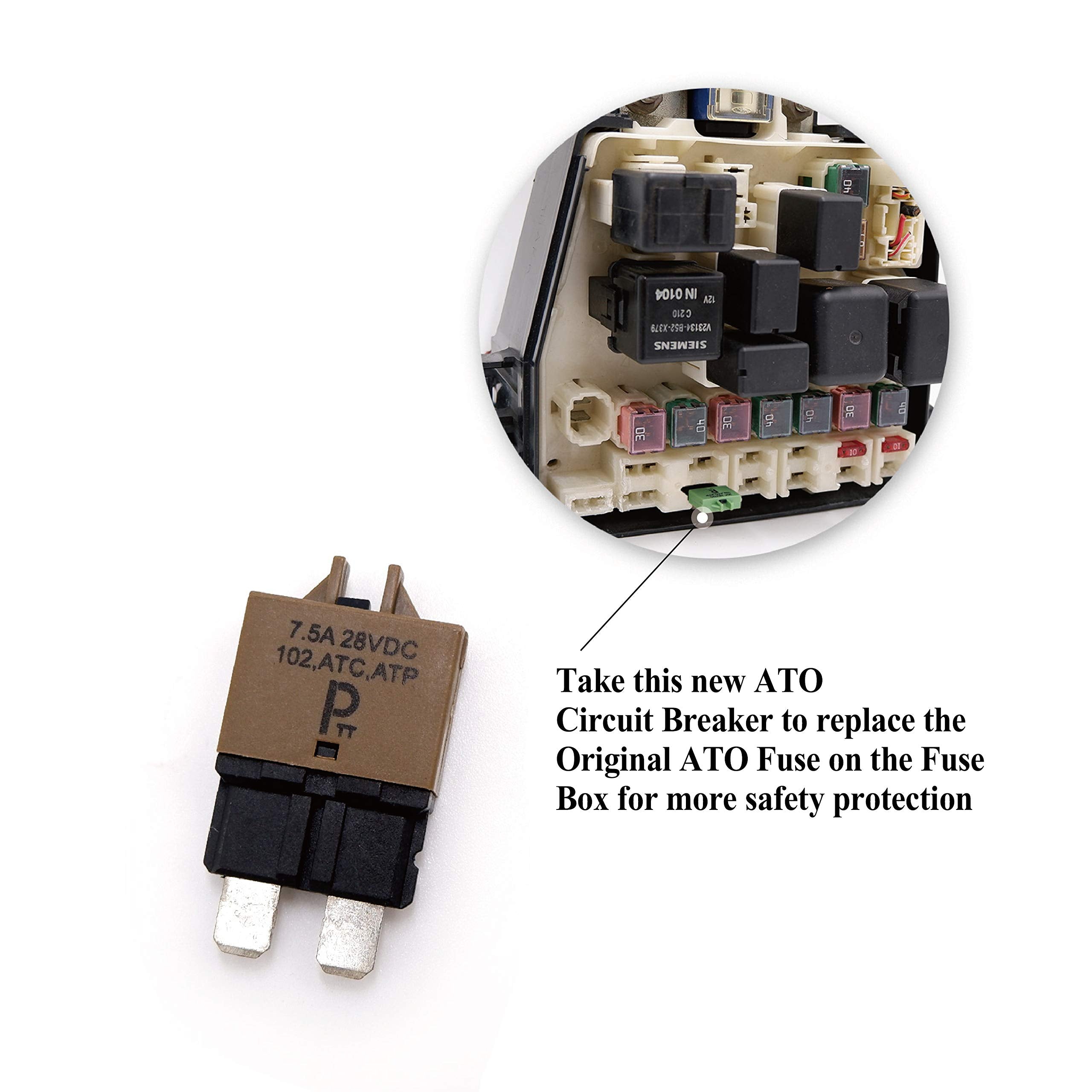 Parts Ptt Automotive Atc/Ato Circuit Breakers T3, Manual-Reset (5Pcs) (7.5A)