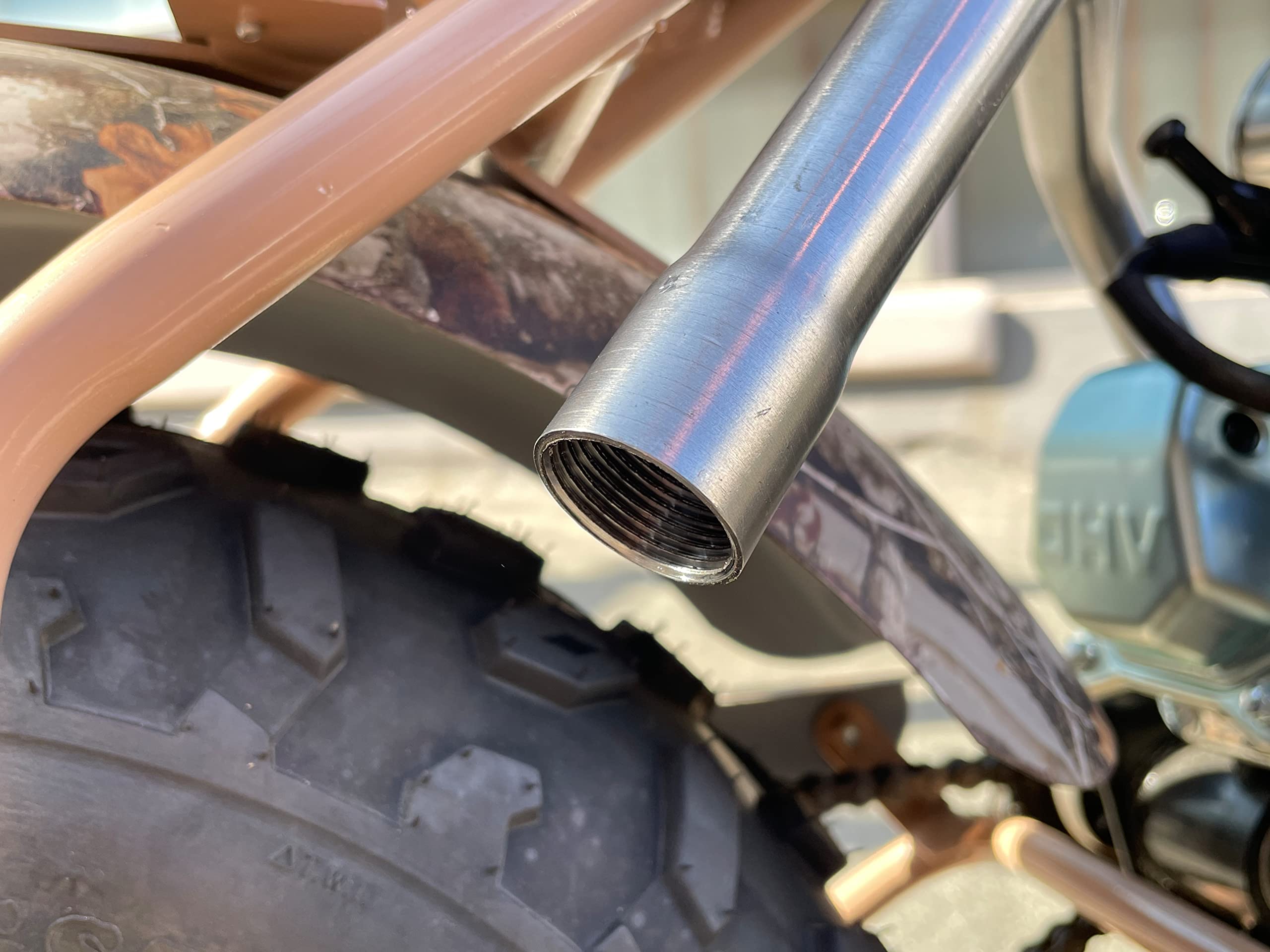 Upgrade Exhaust Pipe With Female Threaded For Coleman Powersports Ct200U,Ct200U-Ex,Bt200X,For Predator 212Cc 196Cc Go Kart& Mini Bike, For Honda Gx160,Gx200 Sliver