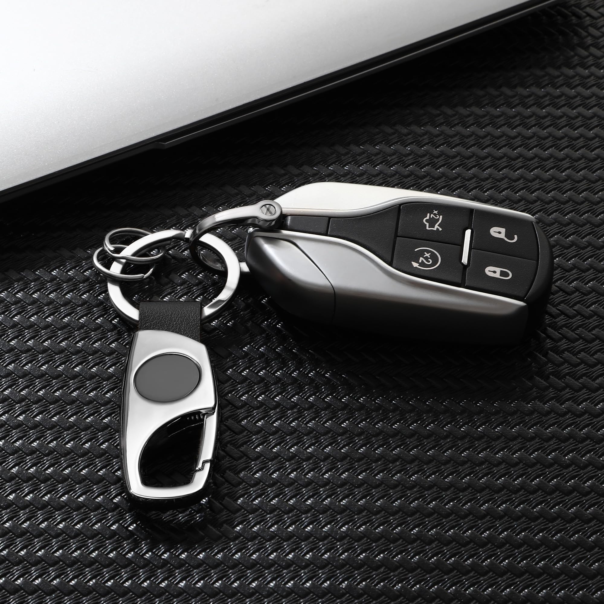 Gkeygo Carabiner Keychain, Key Chains For Car Key With 2 Key Rings And Anti-Lost D-Ring, Multifunctional Keychains For Men And W