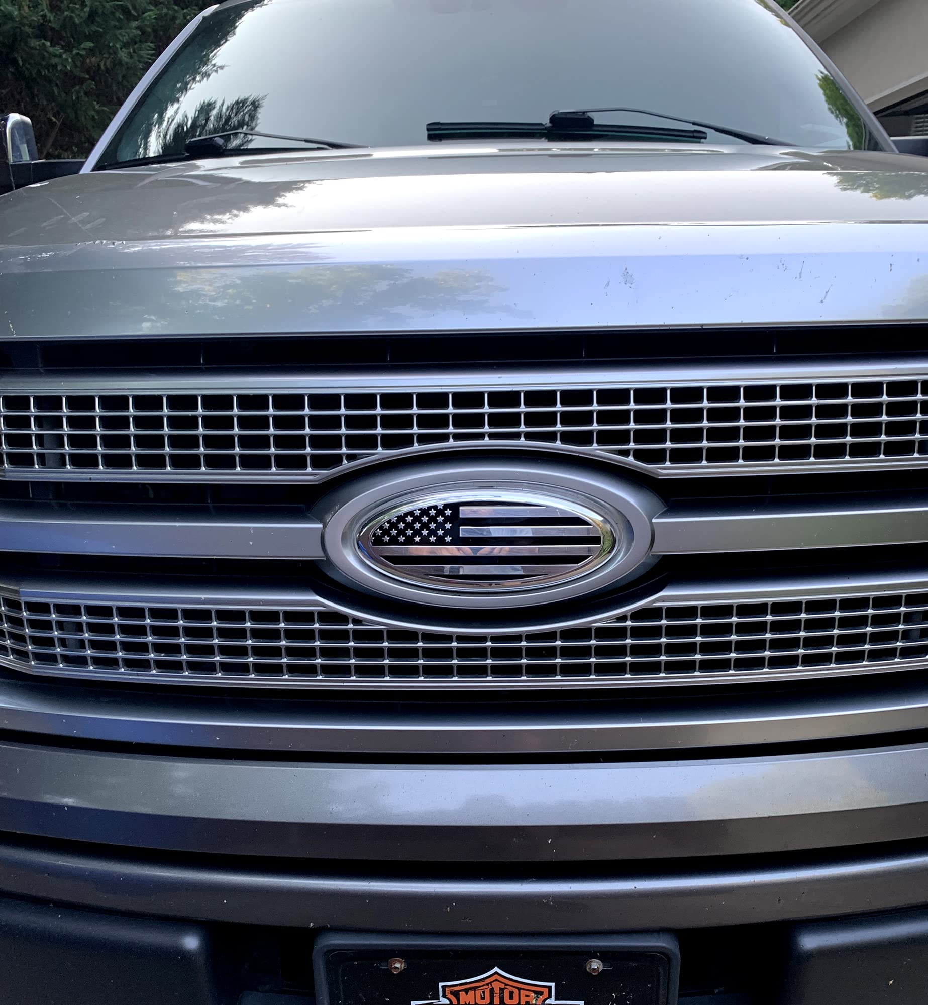 9.5'' inch Oval Decal Badge Nameplate for F150 2015-2021 Front Rear (Chrome, 9.5'')