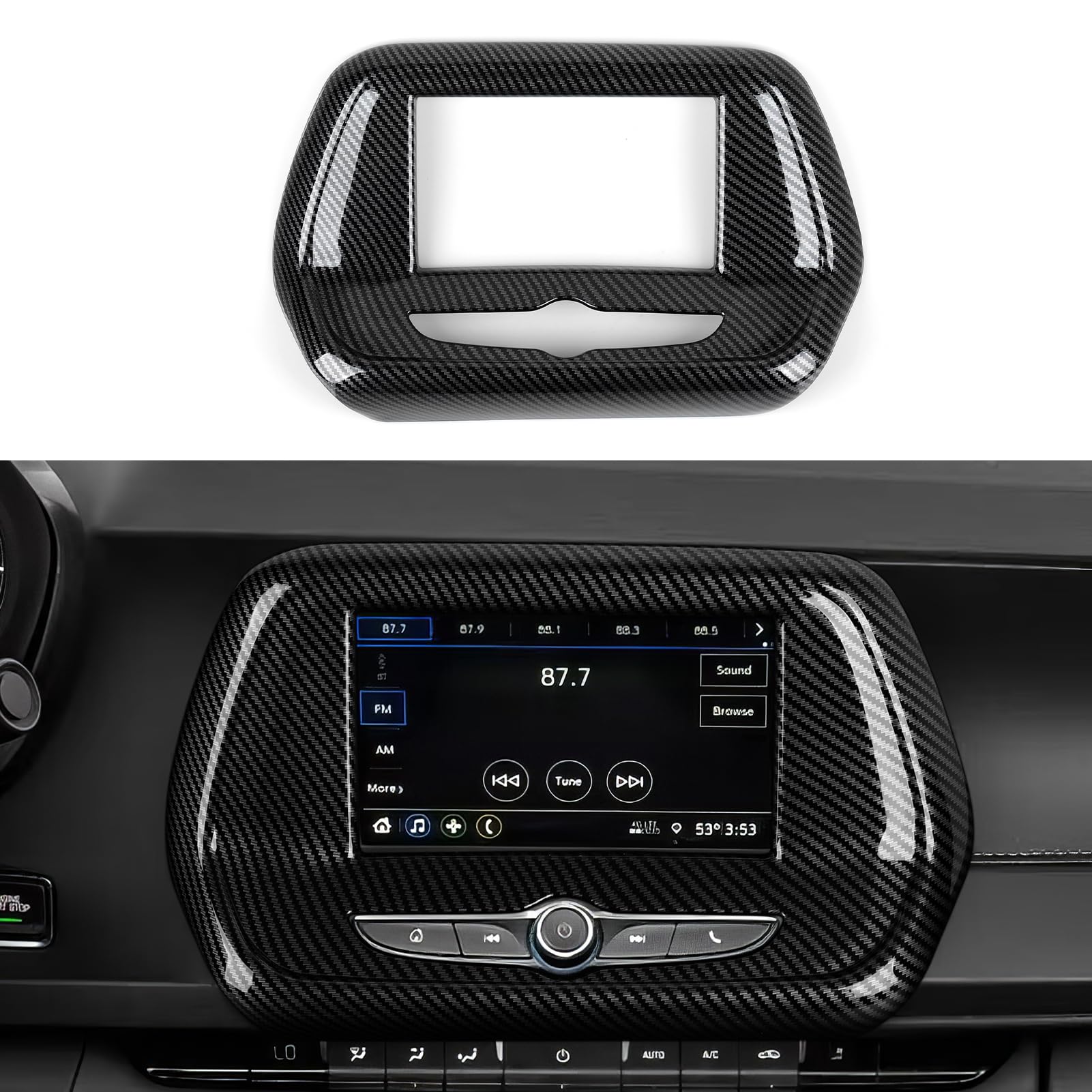 Car Center Control Panel Sticker Cover ABS Carbon Fiber Decal Interior Trim for Chevrolet Camaro ZL1 2016 2017 2018 2019 2020 20