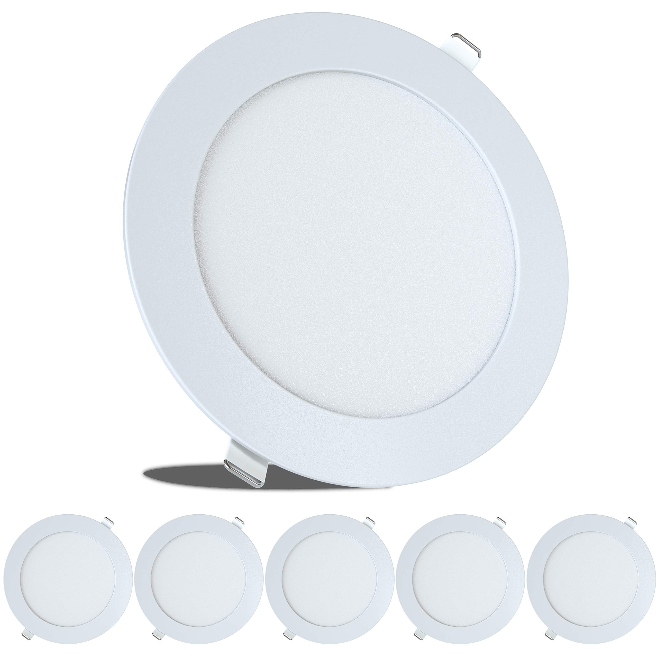 LeisureLED 5 Pack RV Boat Recessed Ceiling Light 720 Lumen Super Slim LED Panel Light DC 12V 5.75 9W Full Aluminum Downlights 70
