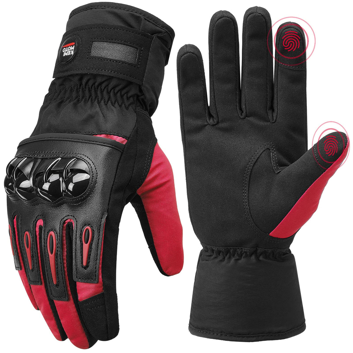 Kemimoto Winter Motorcycle Gloves, Cold Weather Motorcycle Winter Gloves Men Women, Touchscreen Waterproof Motorcycle Riding Glo