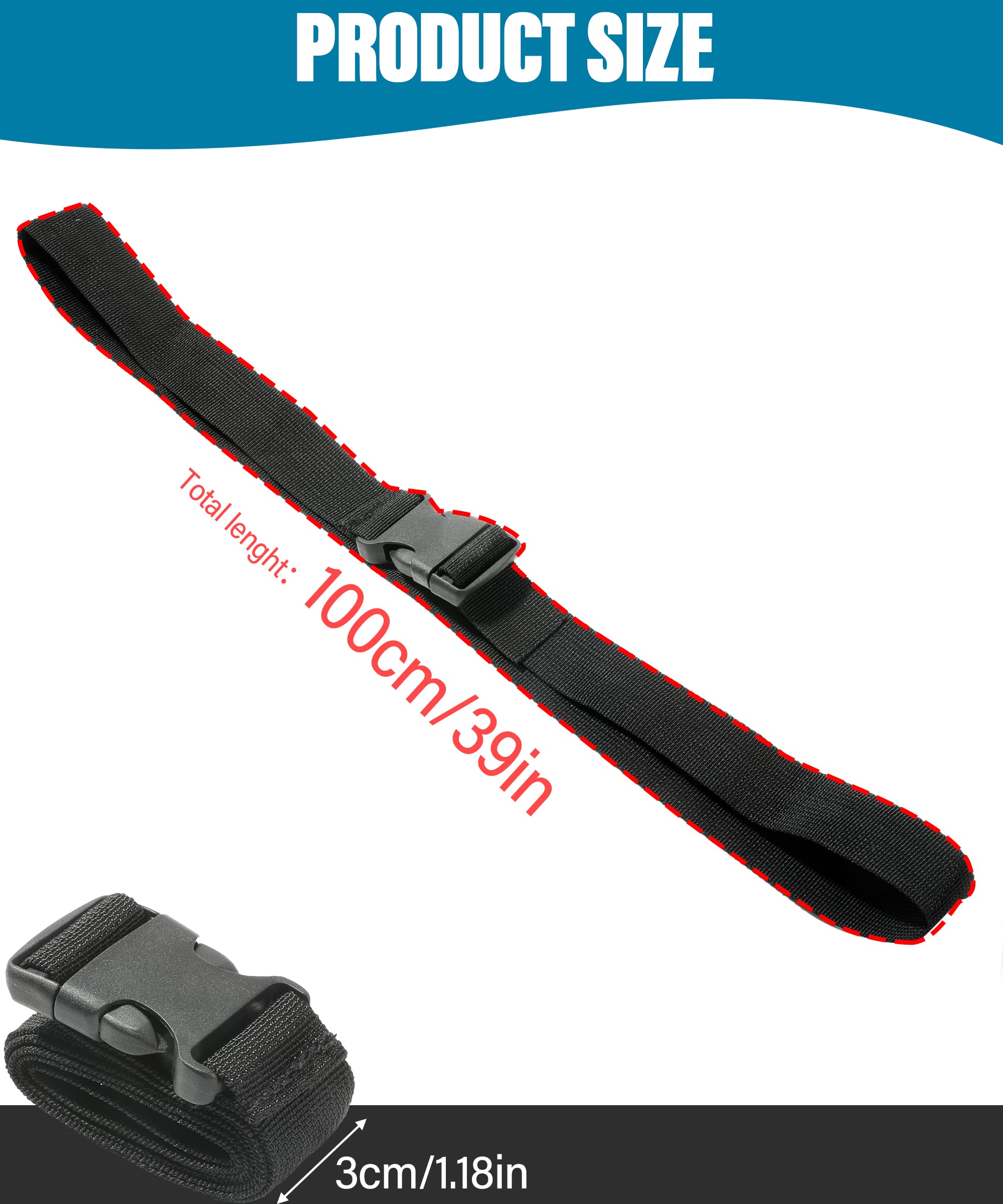 Esewalas 38 Inch Battery Tie Down Strap,Battery Straps For Boats,Premium Tie Down Nylon Strap With Quick Release Buckle,Battery