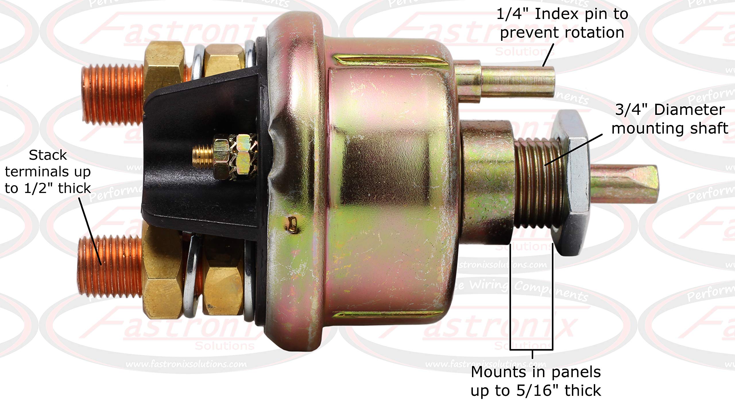 Fastronix 300A 1/2' Severe Duty Battery Disconnect Switch With Face Plate