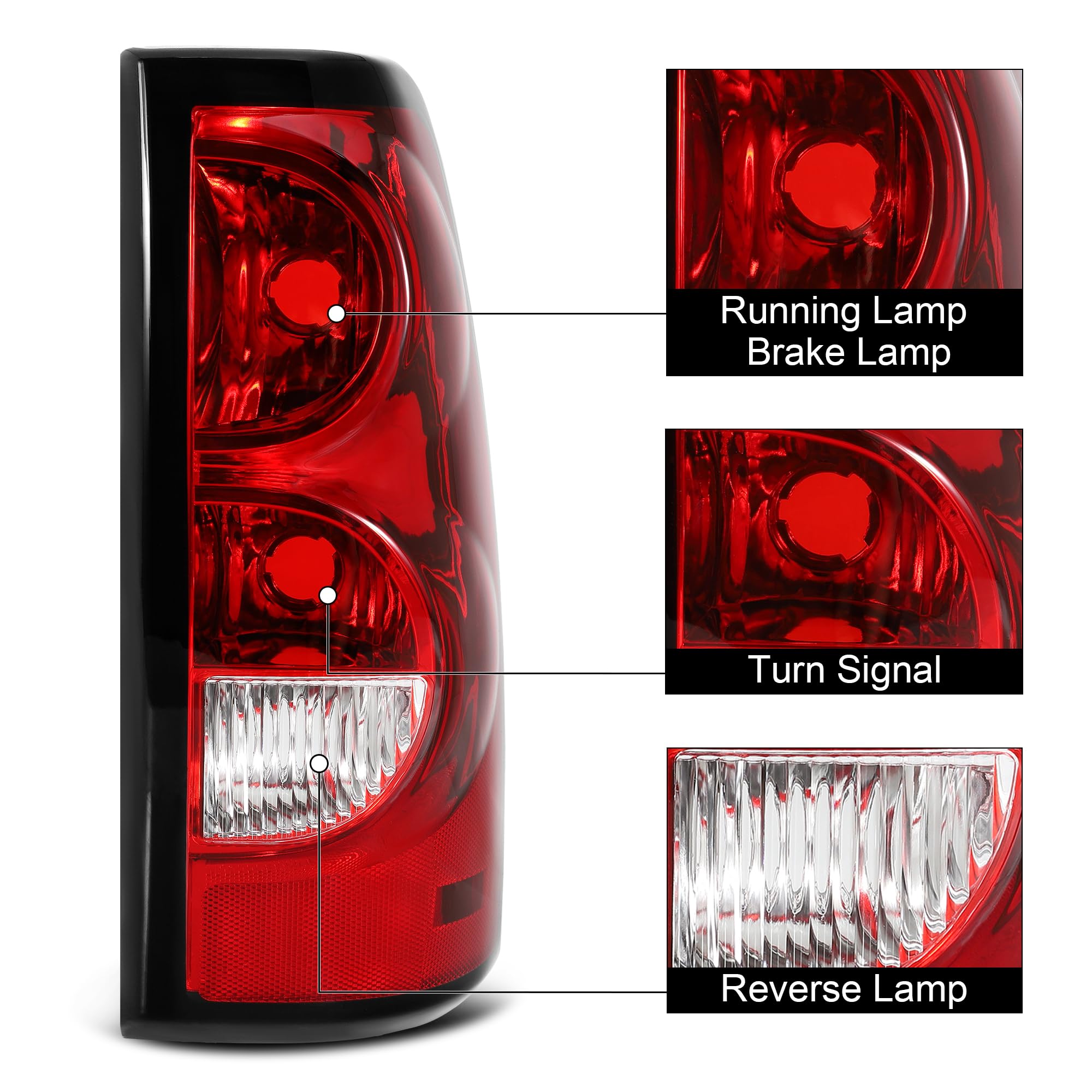 Daume Tail Lights Rear Lamp Compatible With 2003 2004 2005 2006 Chevy Silverado 03 Silverado 04 Silverado 05 Silverado 06 Silverado Brake Lamp Driver Side And Passenger Side