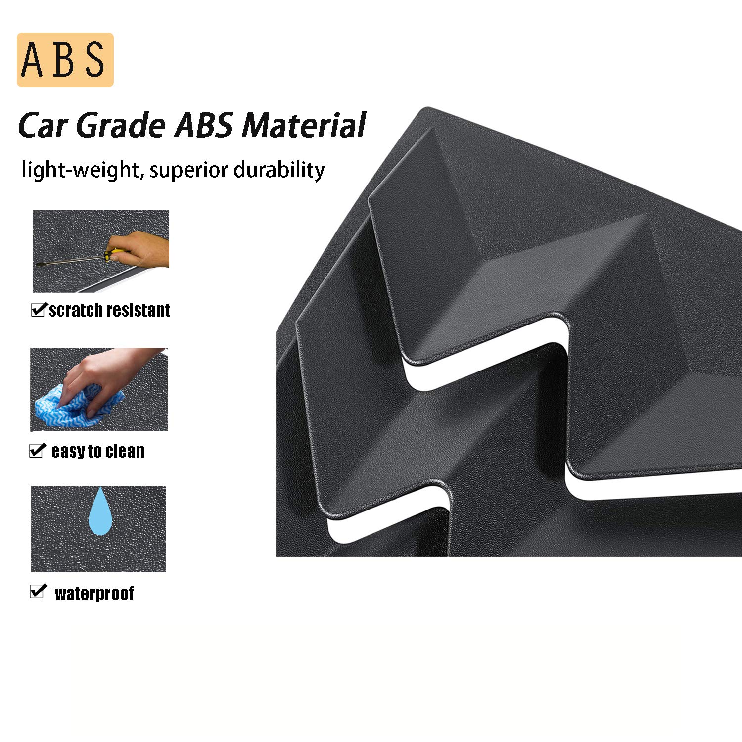 E-cowlboy ABS Window Visor Cover for 2008-2024 Dodge Challenger, Matte Black Side Window Scoop Louvers, Model TZH023