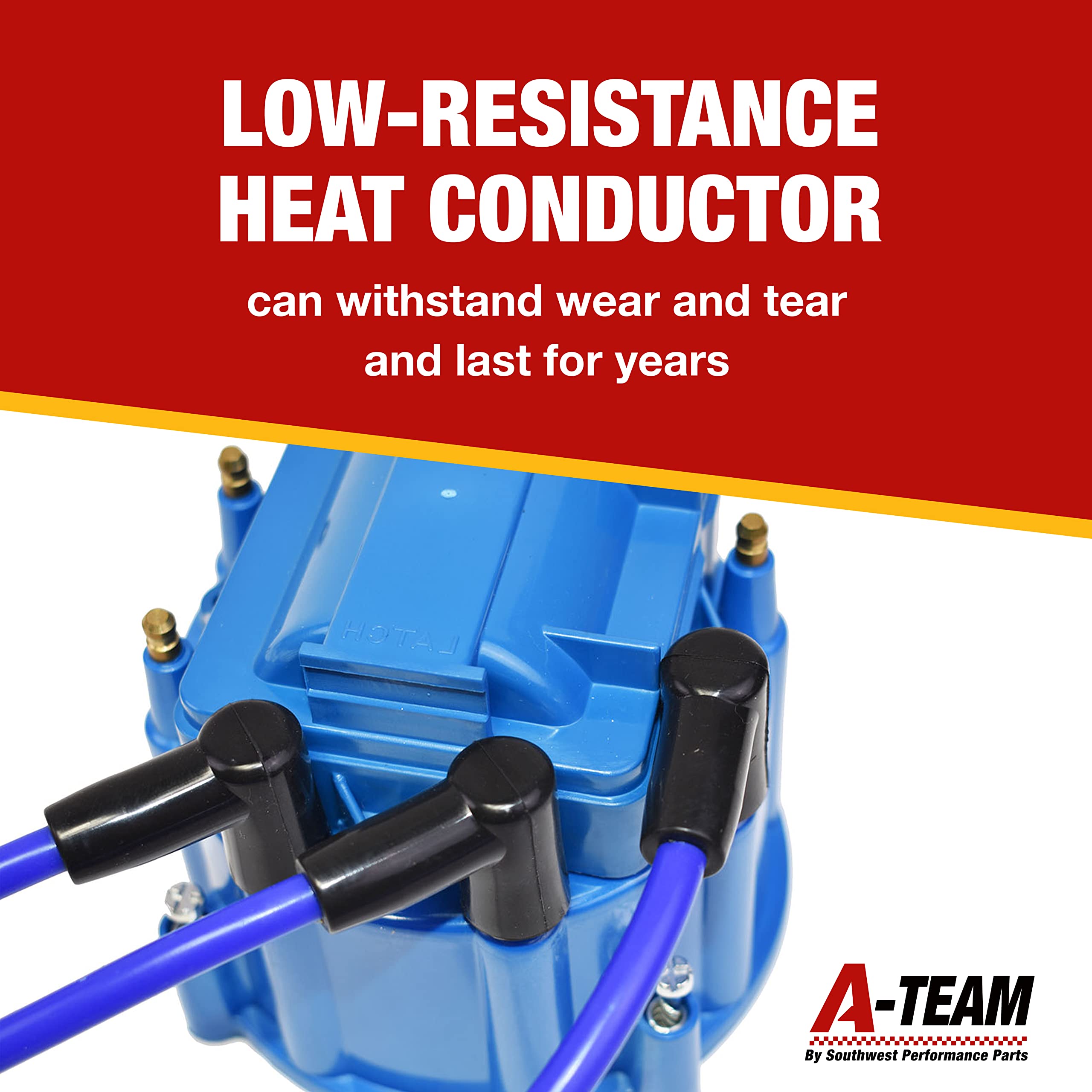 A-Team Performance - Silicone Spark Plug Wires Set BBF FE Big Block - Compatible with Ford Valve Cover 332 351C 351M 352 360 361