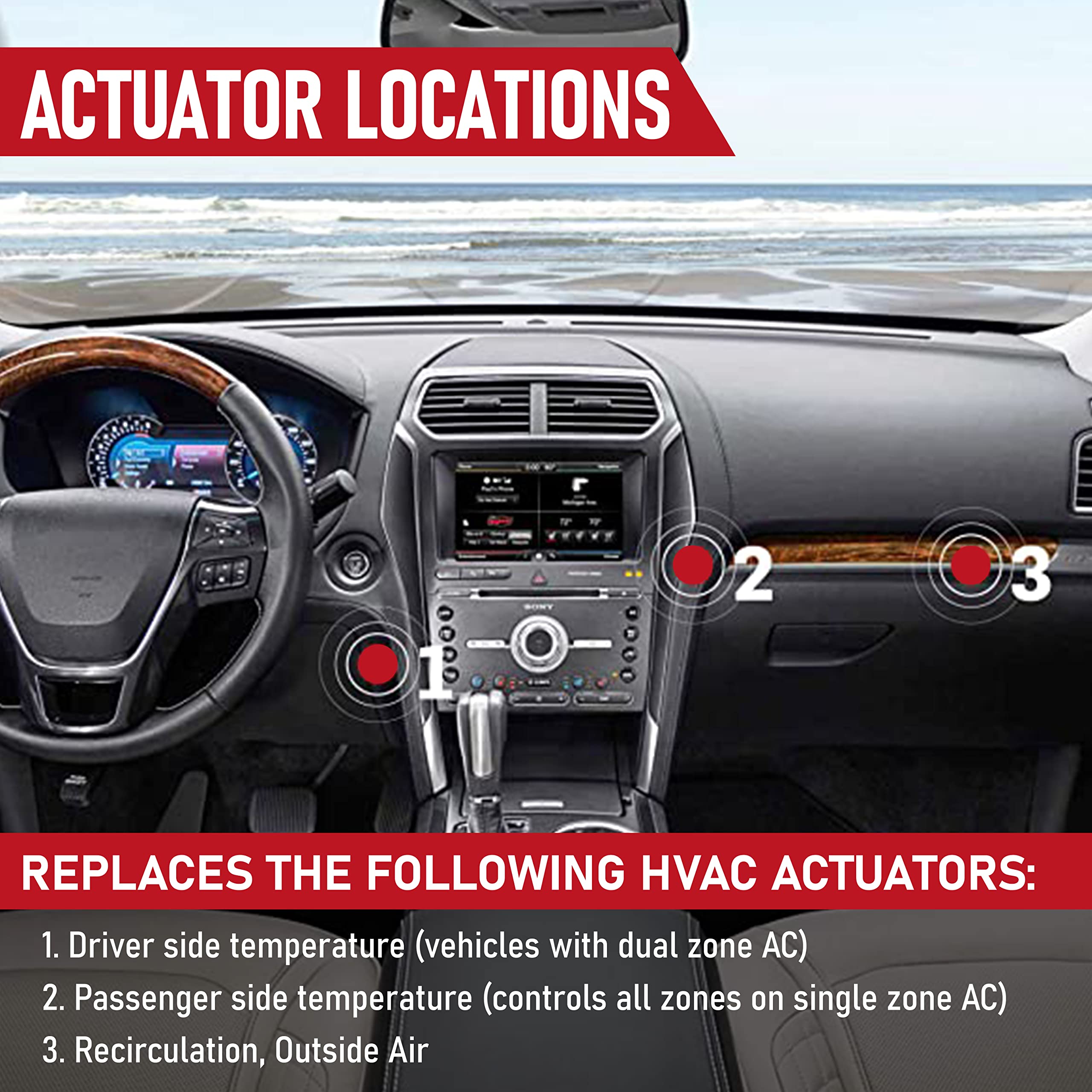 Hvac Air Blend Door Actuator - Replaces Yh-1779, Aa5Z-19E616-C, 604-234 - Compatible With Ford & Lincoln Vehicles - Explorer 201