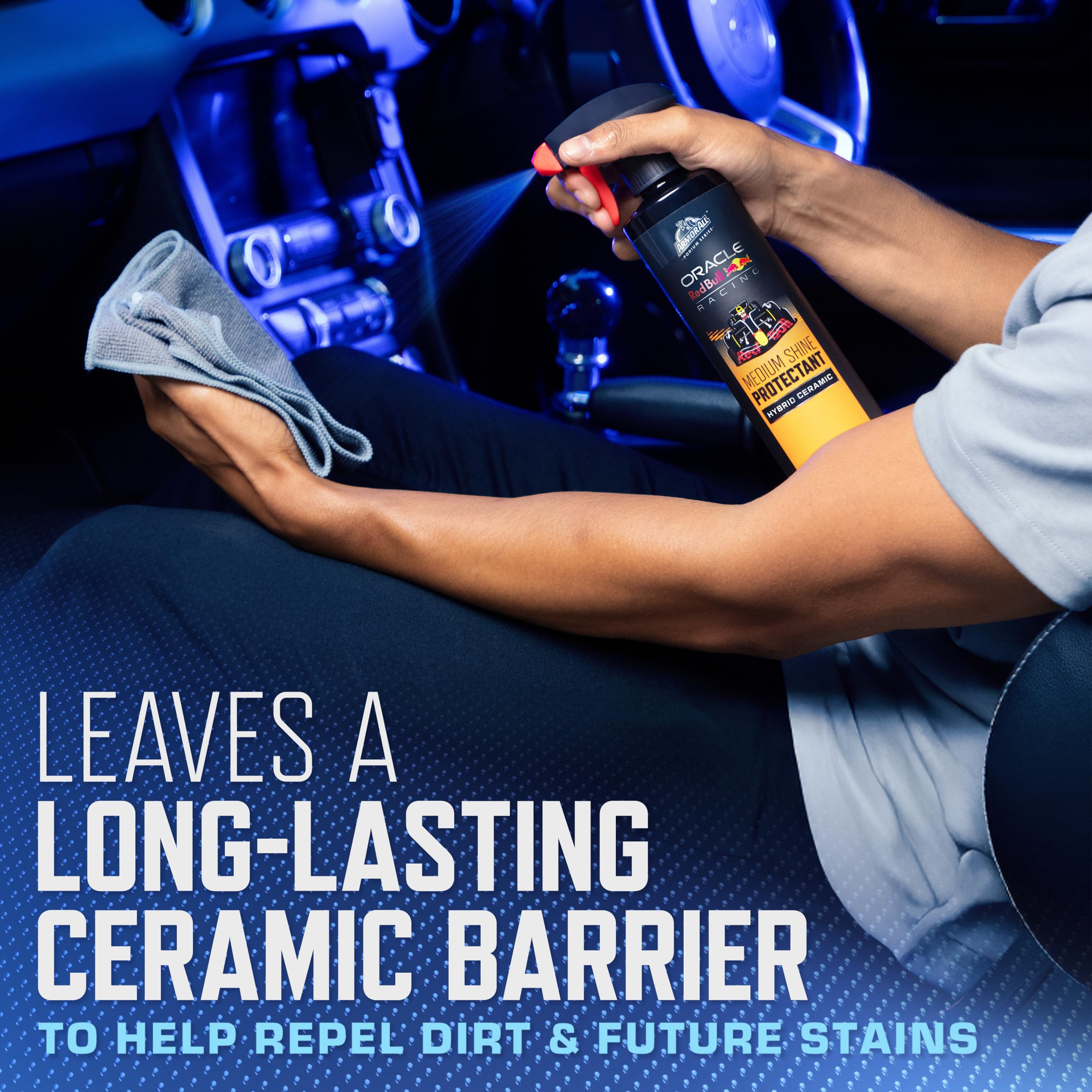 Armor All Podium Series Hybrid Ceramic Medium Shine Protectant Spray, 16 fl oz, Car Interior Protectant Developed in Collaborati