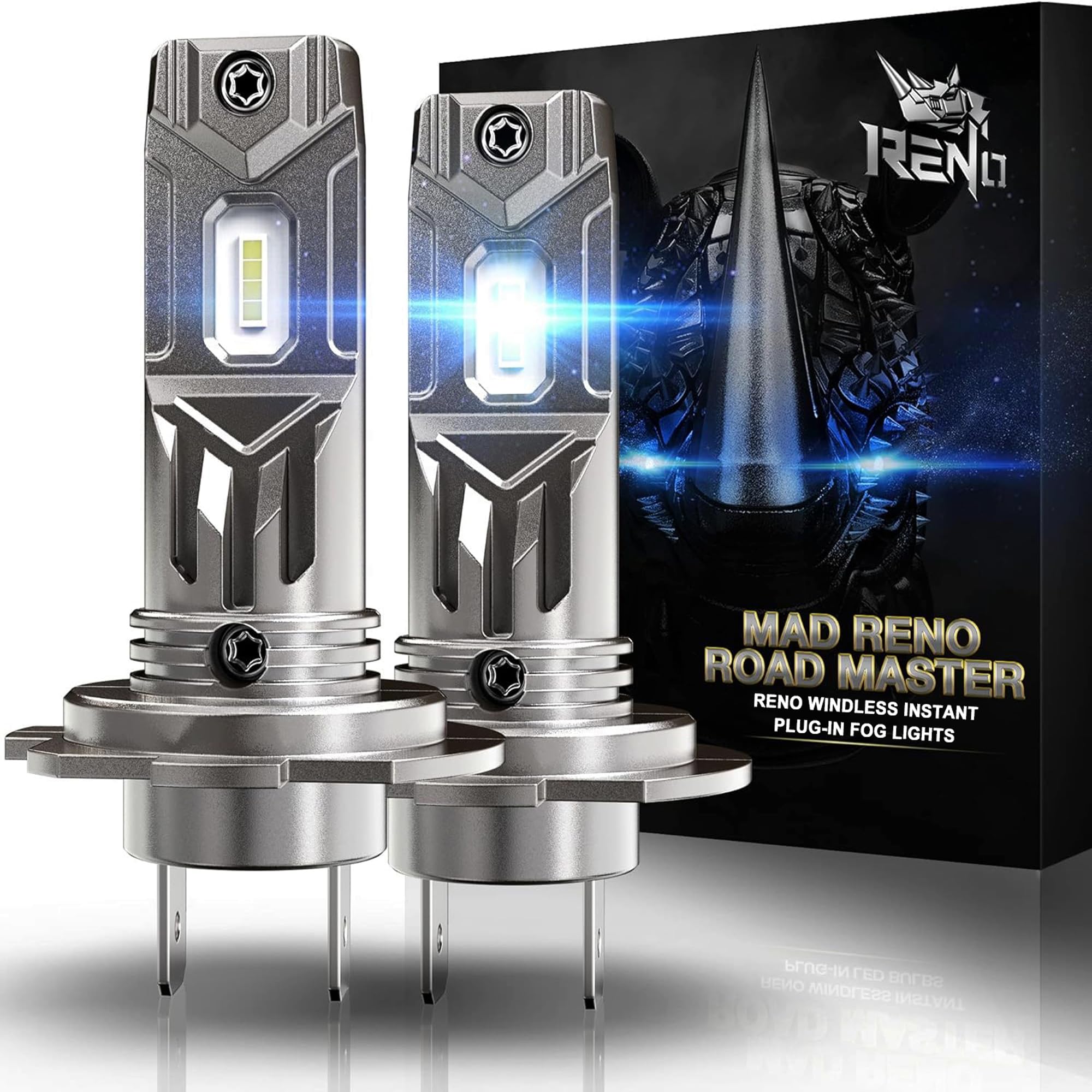 Reno H7 Led Bulbs, H7 Bulb No Adapter Required 1:1 Size 12000Lm 6500K White H7 Fog Light Bulbs Plug And Play, Pack Of 2