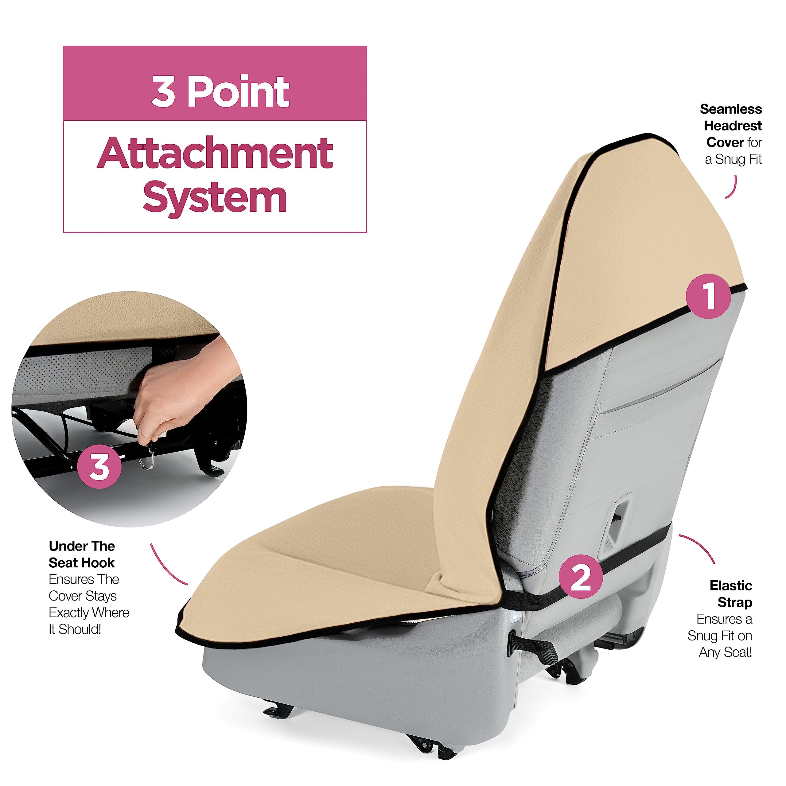 Lebogner Car Seat Towel Cover For Post Gym Workout, Running, Swimming, And Hiking, 2 Pack Universal Fit Anti-Slip Waterproof Swe