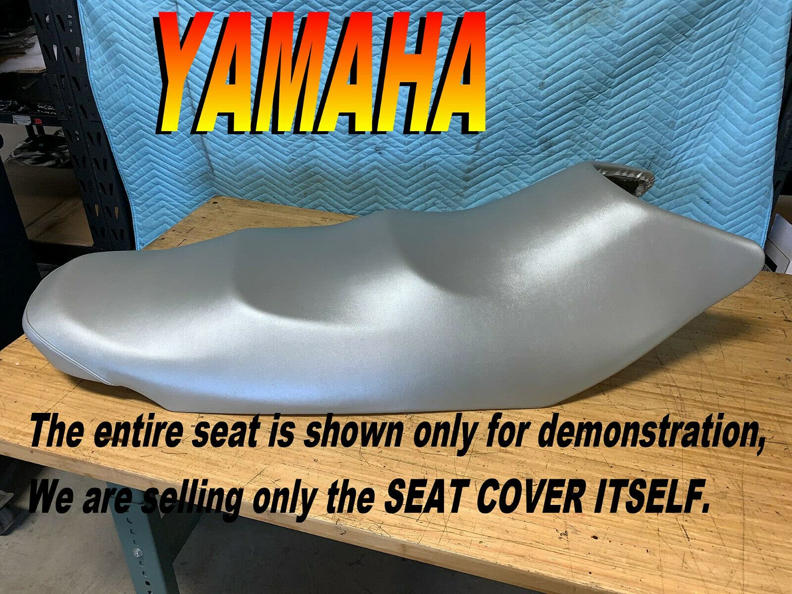Seat Cover Silver, Custom Fit For Yamaha Waverunner Vx110 2004-14, Replacement Seat Cover In 4-Way Stretch Marine Vinyl, 038A, N