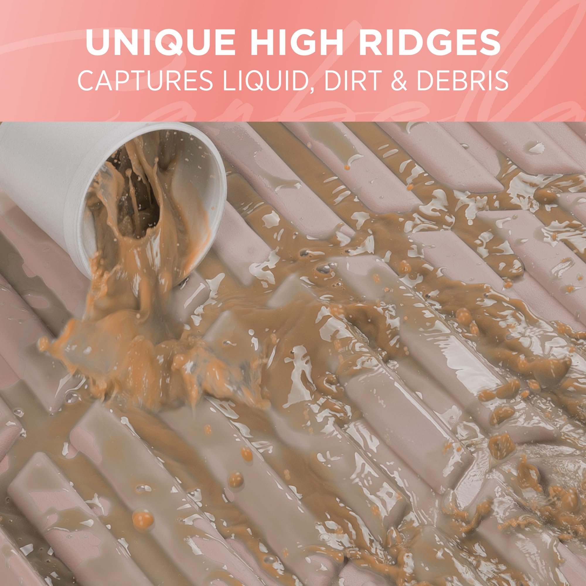 Carbella Heavy Duty Rubber 4-Piece Beige Car Floor Mats - Universal Trimmable All-Weather Car Accessories - Girl Car Accessories