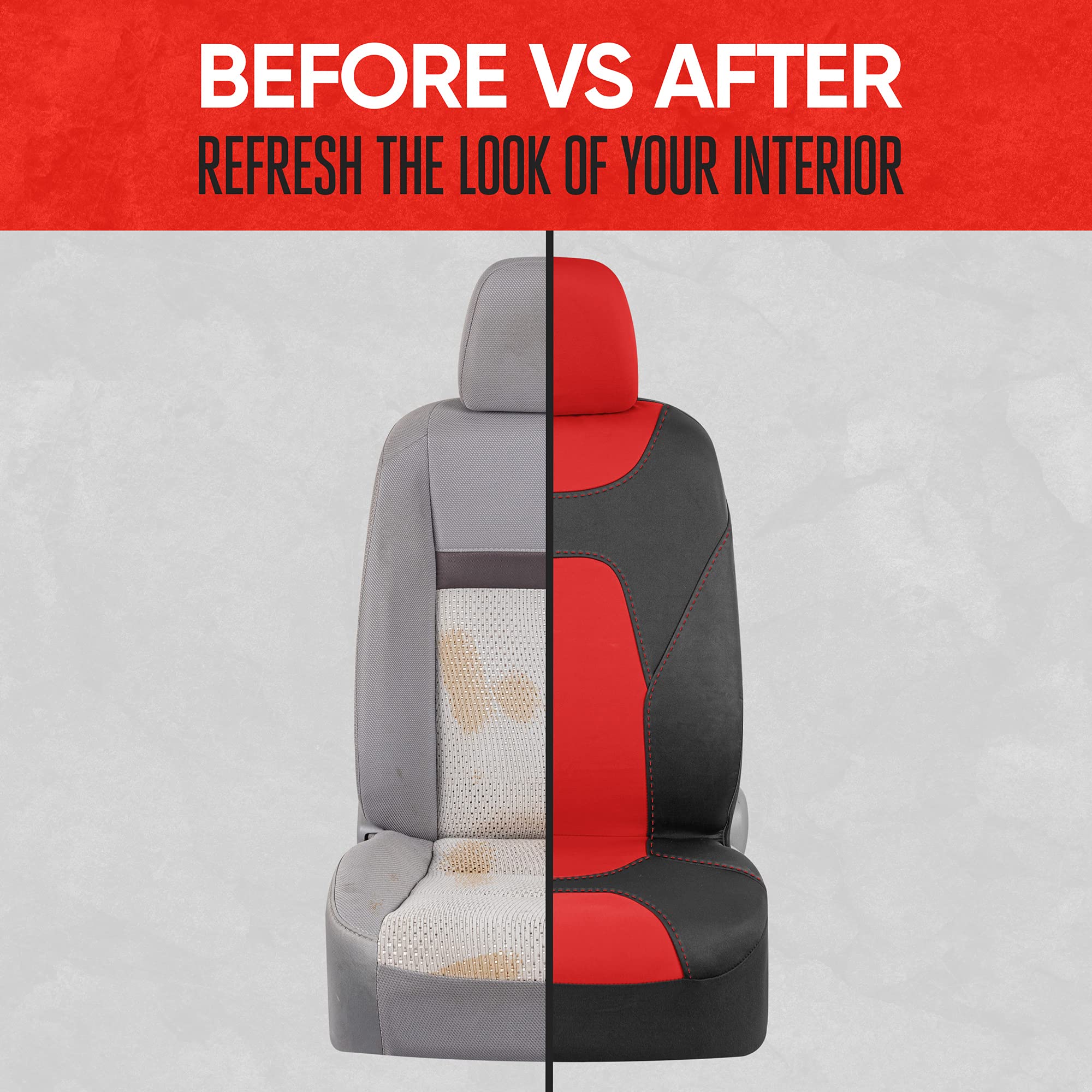 Motor Trend AquaShield Waterproof Front Seat Covers, Red Seat Covers for Cars – Padded Neoprene Front Car Seat Cover, SUV Seat Covers Protector - Car Interior Cover for Auto Truck & Van