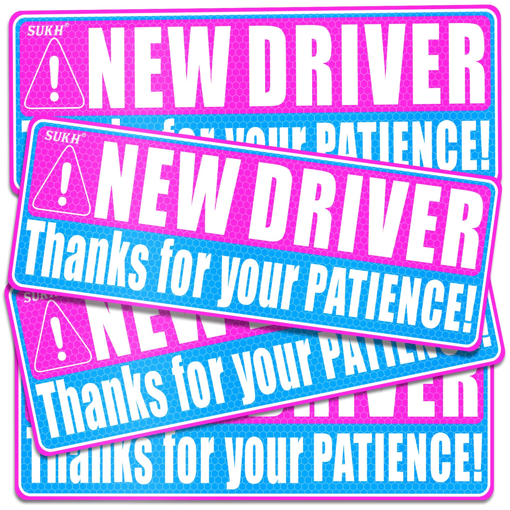 Sukh New Driver Magnet - Student Funny Be Patient Safety Warning Rookie Driver Car Bumper Magnets Car Accessories Teen Boys Girl