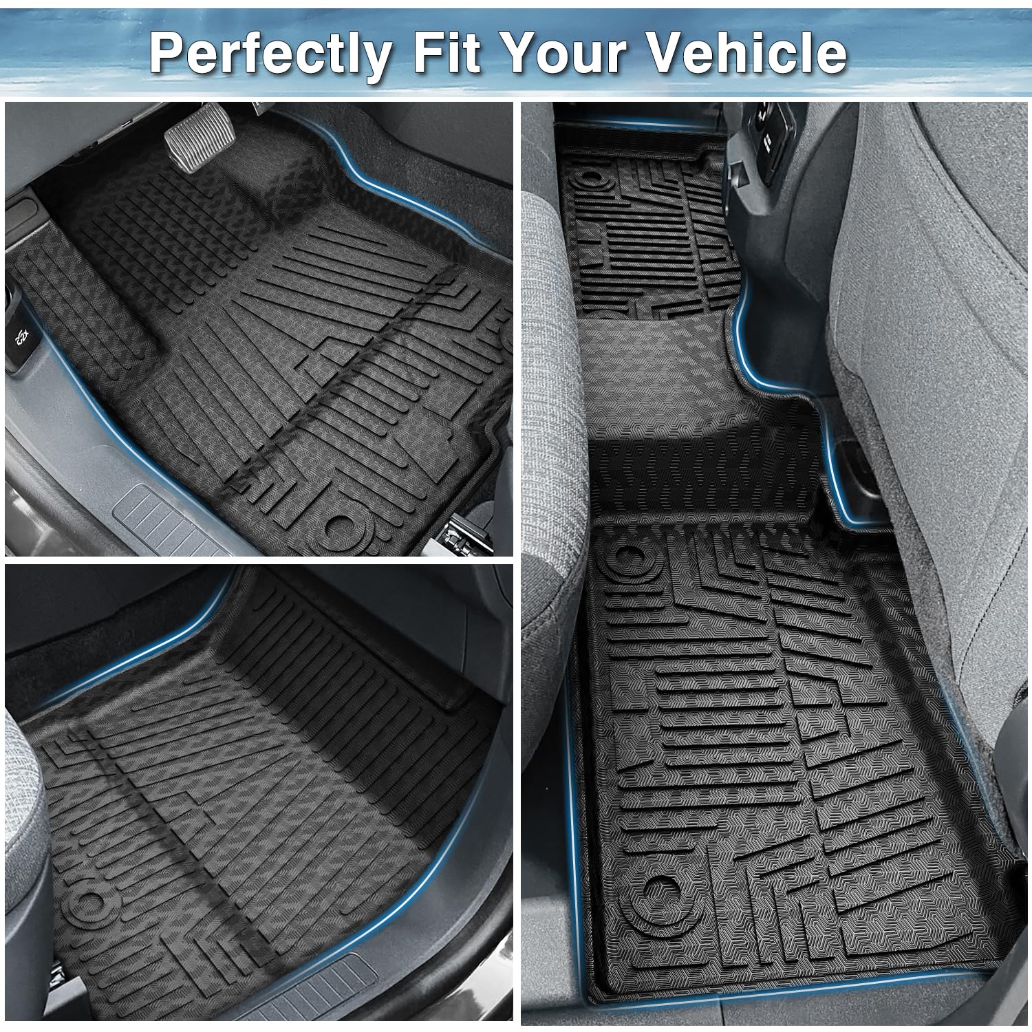 Mixsuper Custom Fit Floor Mats for Ford Maverick 2026 2025 2024 2023 2022 (Only Fits Hybrid Models) All Weather Floor Liners 1st