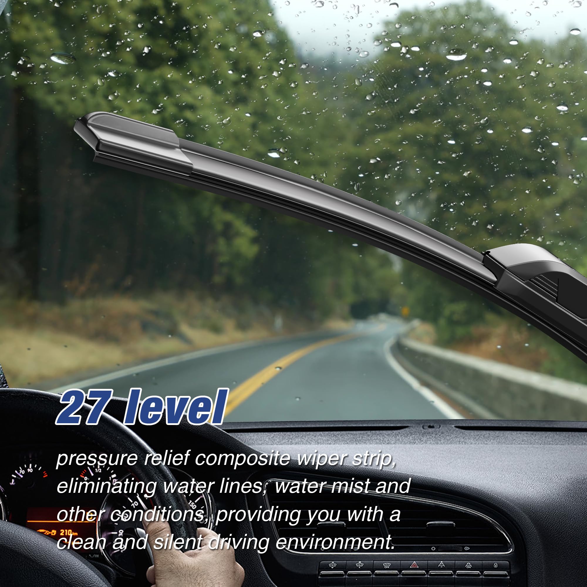 Silicone Wiper Blades 24 And 20 Inch Replacement For Toyota Camry 2012-2007 4Runner 2023-2010 Kia Soul 2020-2010/Sorento 2015-20