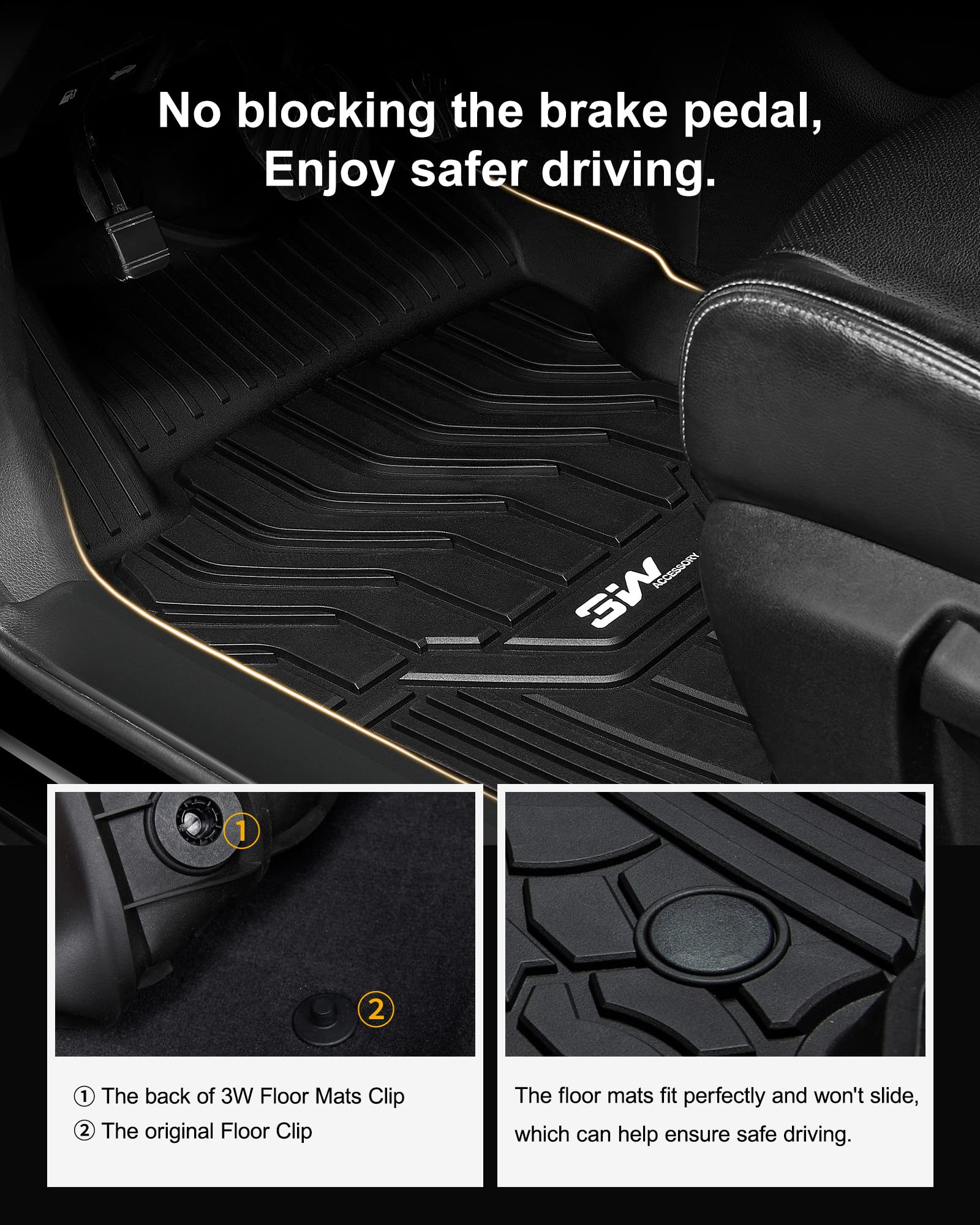 3W Floor Mats For 2021-2023 2024 2025 Nissan Rogue Custom Fit Tpe All Weather Rogue Floor Liner Full Set 1St And 2Nd Row Car Mat