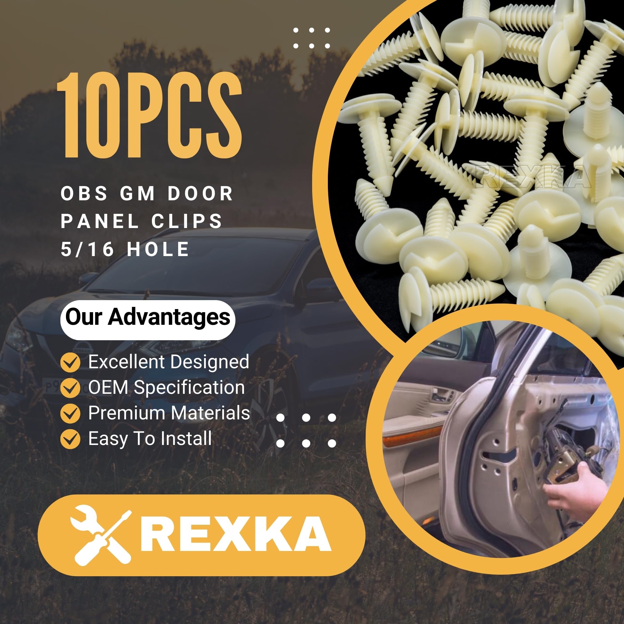 Rexka 10Pcs Door Trim Panel Retainer Clip Compatible With Gm 363137 Chevrolet Blazer Silverado Truck Gmc Yukon