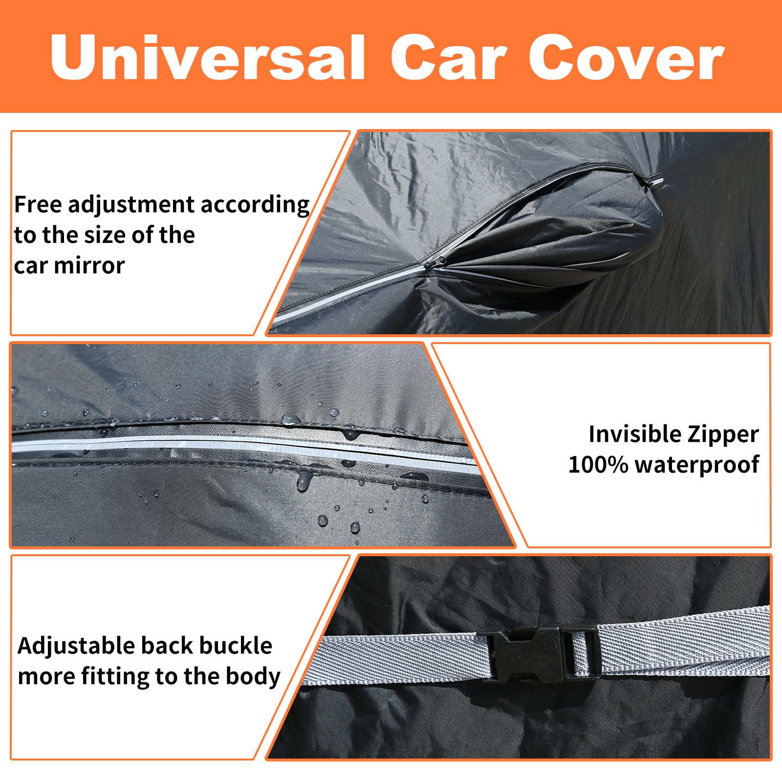 Car Cover Waterproof All Weather, Coverado Soft Cotton Backing Hail Protector Car Cover, Uv Storm Protection Full Exterior Cover