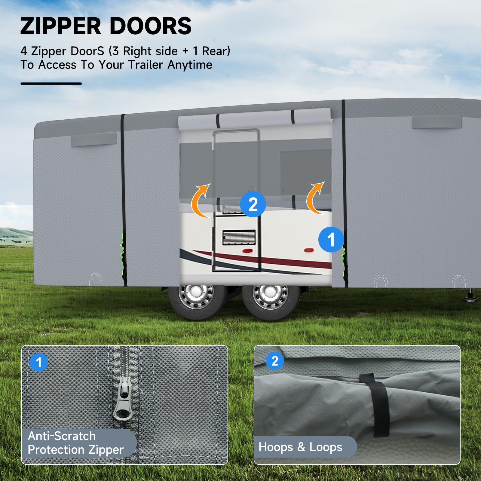 Vinpatio 5Th Wheel Cover: 7 Layers Heavy Duty Fifth Wheel Cover Fits 37'-40' Rv, Waterproof Windproof 5Th Wheel Rv Cover Ripstop