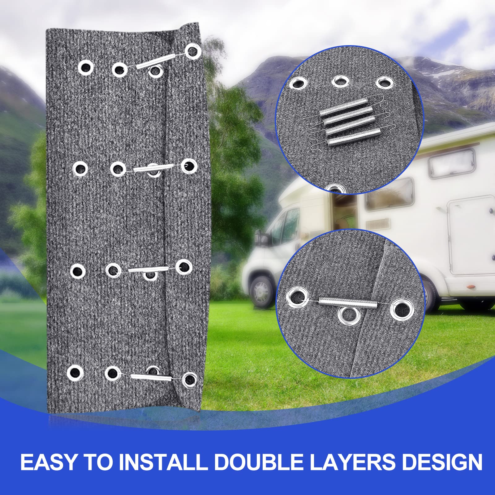 Ristow Rv Step Covers 3 Pack 22 Inch Rv Step Rug With Install Hooks Fit 8-11'' Camper Step Cover Rv Stair Covers Ideal For Wide
