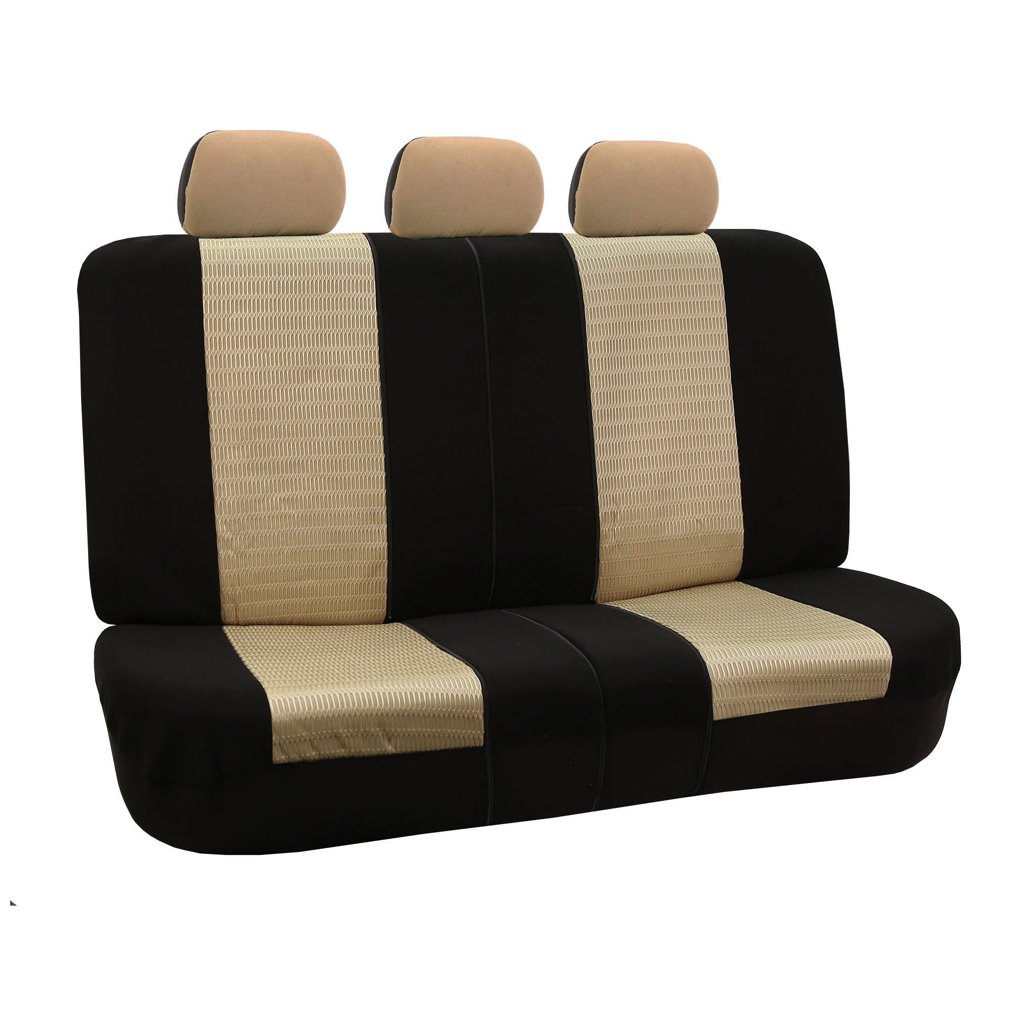 Fh Group Automotive Seat Cover Trendy Elegance For Back Seat Begie Car Interior Accessories For Suv, Sedan & Van Universal Fit C