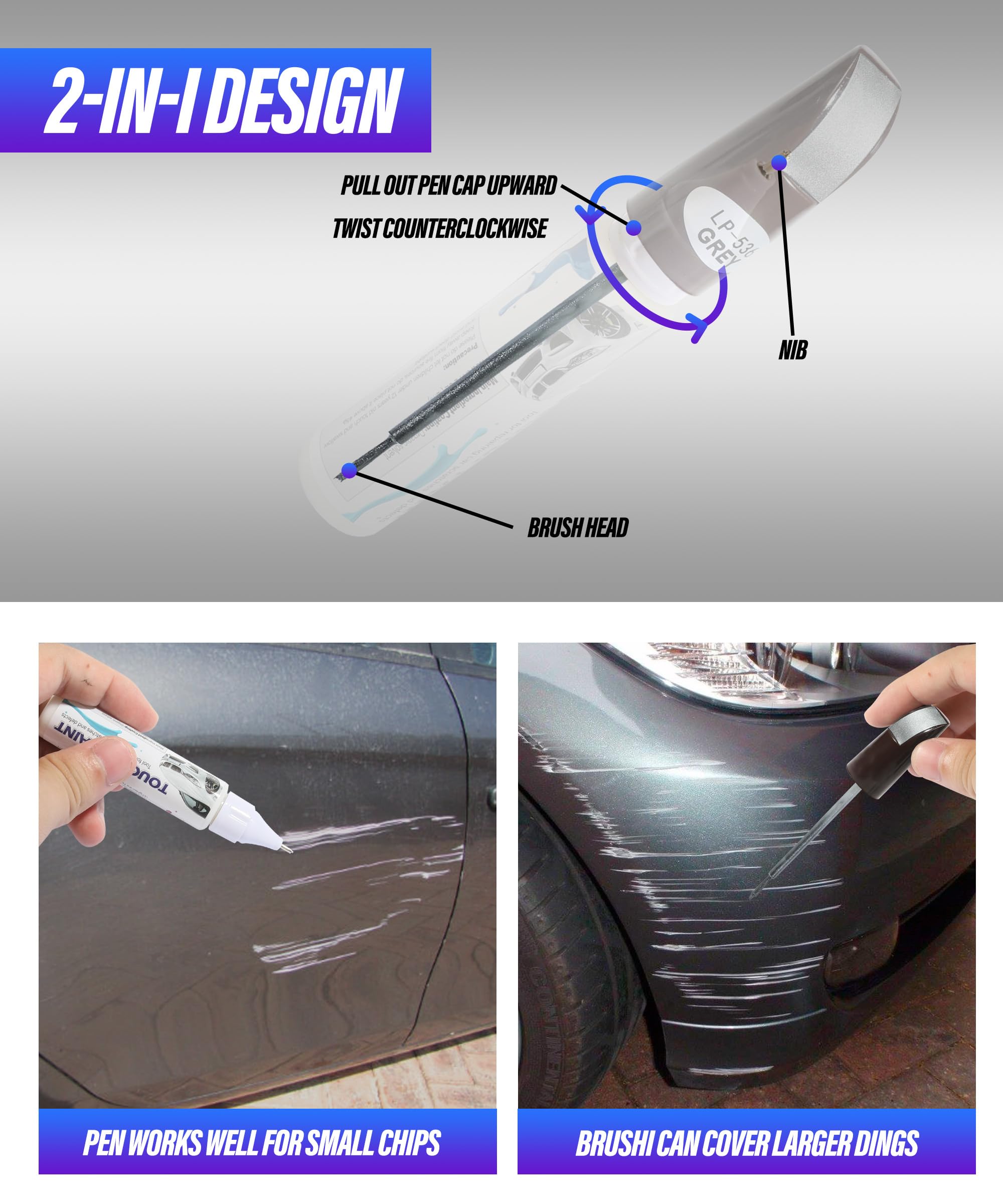 ESEWALAS Car Scratch Remover Car Paint,Touch Up Paint,Easy & Quick Auto Car Paint Scratch Repair,2 in 1 Touch Up Paint Pen,Car S