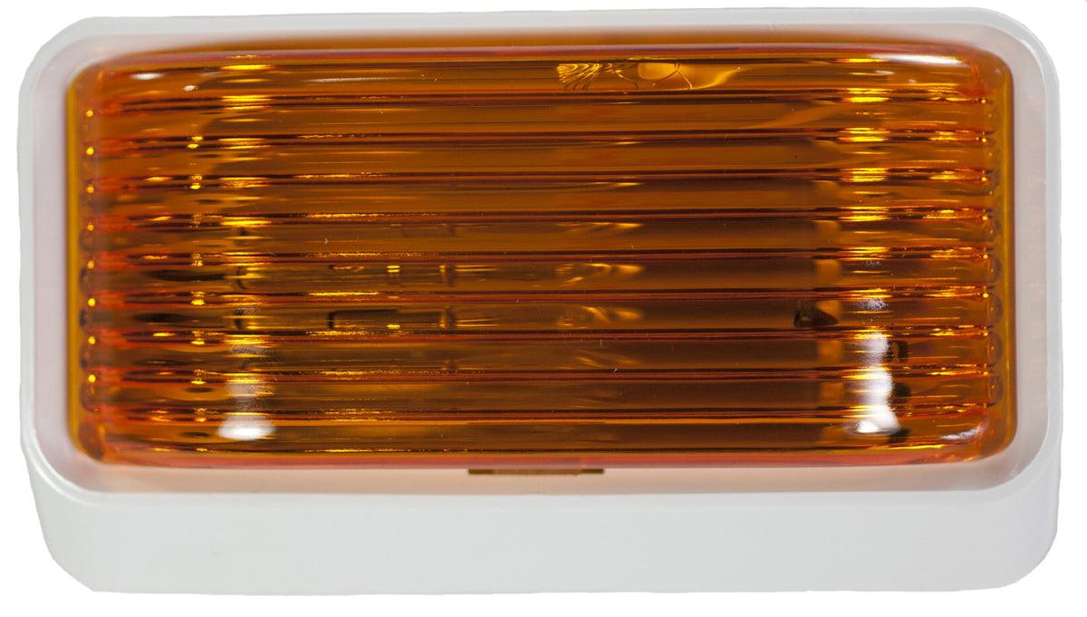 Arcon 18109 12V Universal Porch/Utility Light with Amber Lens and White Base