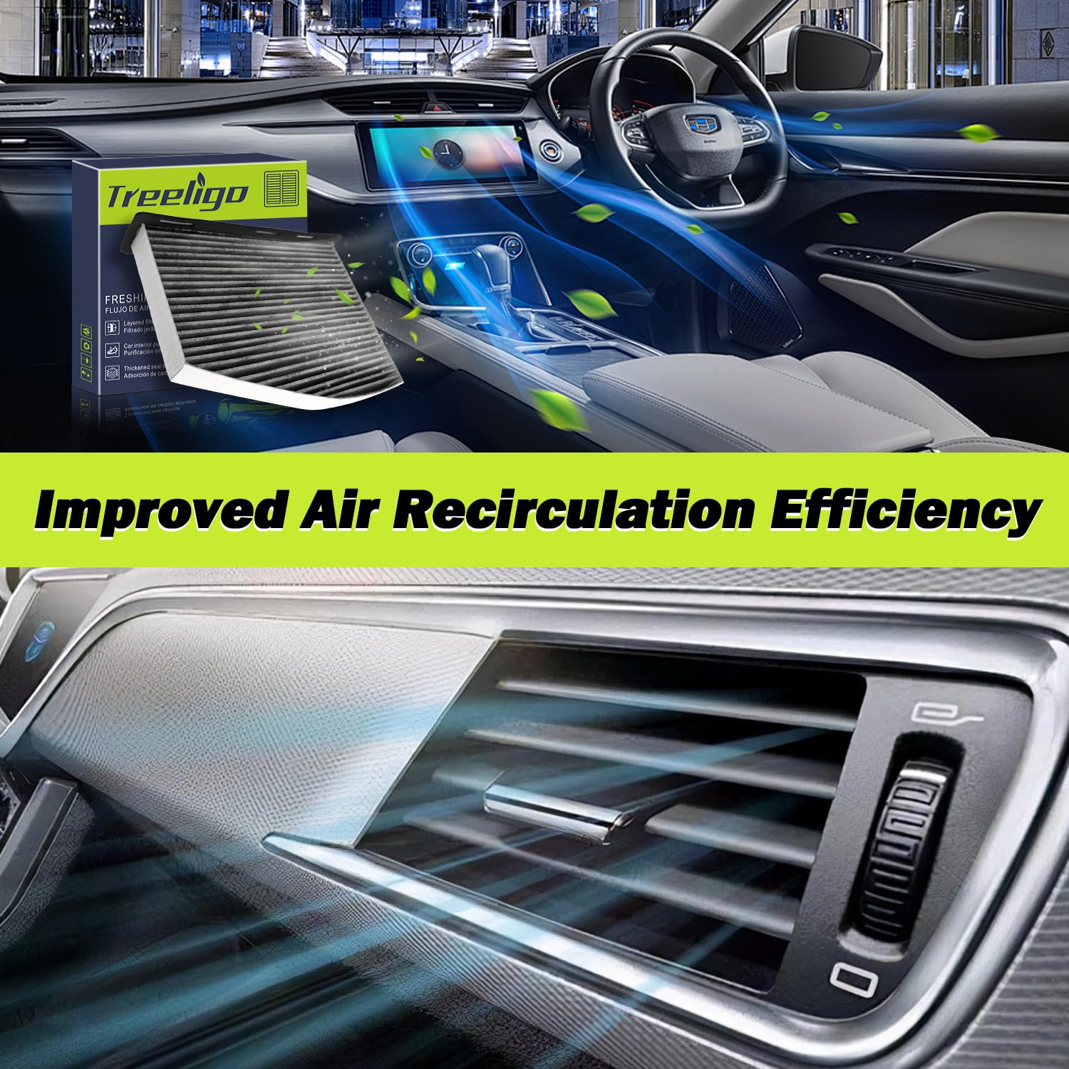 Treeligo Cuk2939 Cabin Air Filter Compatible With A3,A3 Quattro,Q3,Tt Quattro,Vw Beetle,Caddy Iii,Cc,Eos,Golf,Gti,Jetta,Passat,R