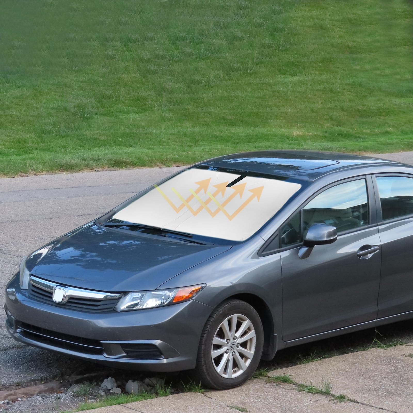 Sun Shade Windshield Sunshades Cover For Honda Civic 2012-2014 2015 Foldable Sun Visor Window Shields Fits Civic Sedan, Coupe, H