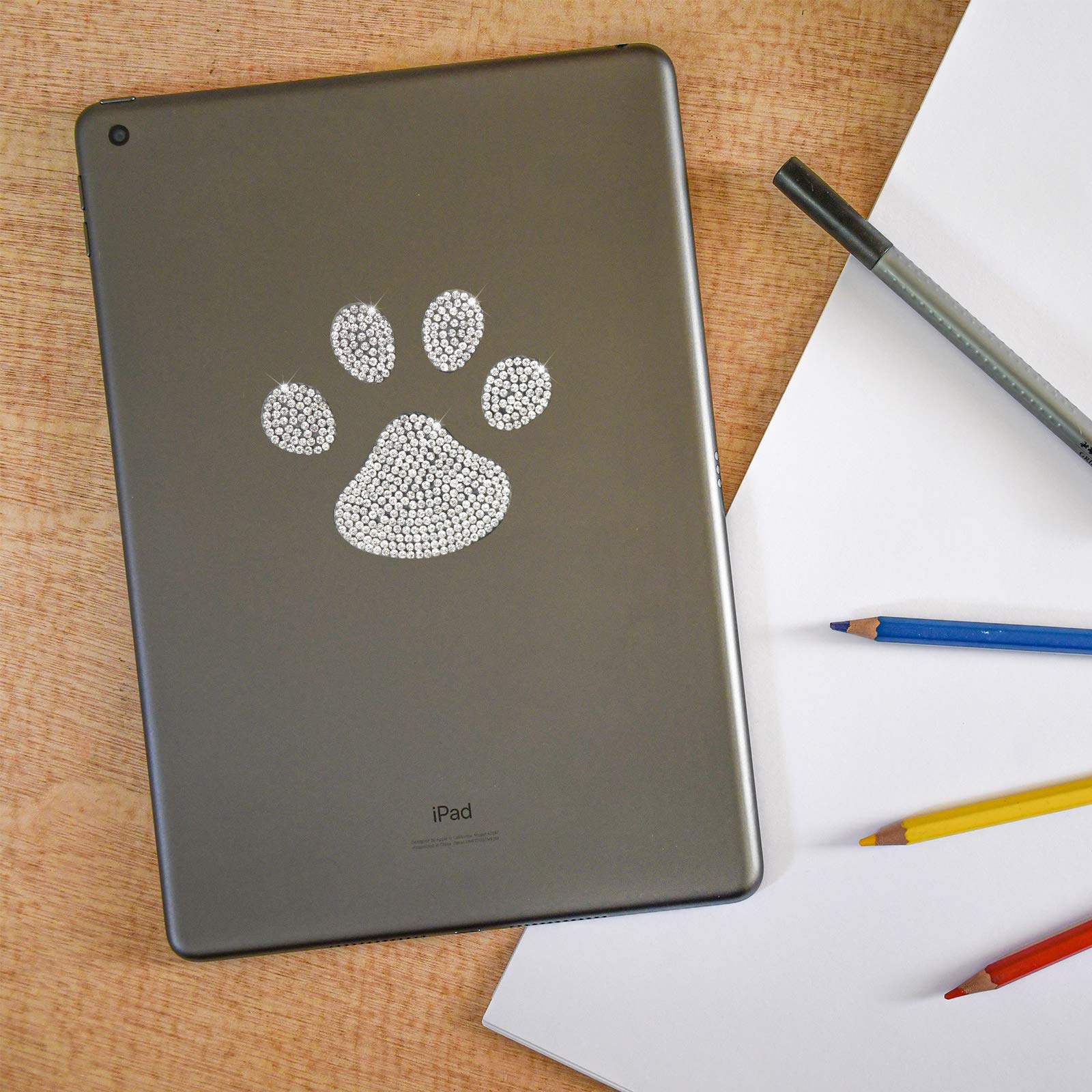 Hungmieh Bling Rheinstone Dog Paw Sticker, Cat Paw Print Stickers Bear Animal Footprint Decal For Cars Truck Window Laptops Ipad