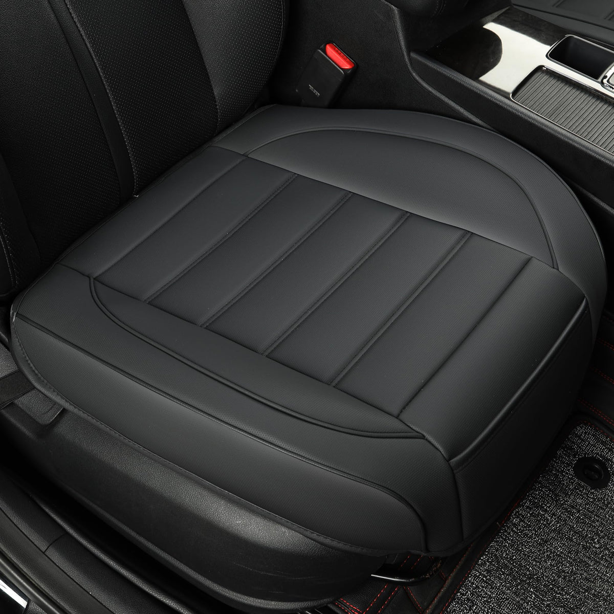 Vankerful 1 Pack Leather Front Car Seat Covers,Bottom Seat Covers for Cars,Driver Car Seat Cushion Cover,Luxury Seat Protectors,