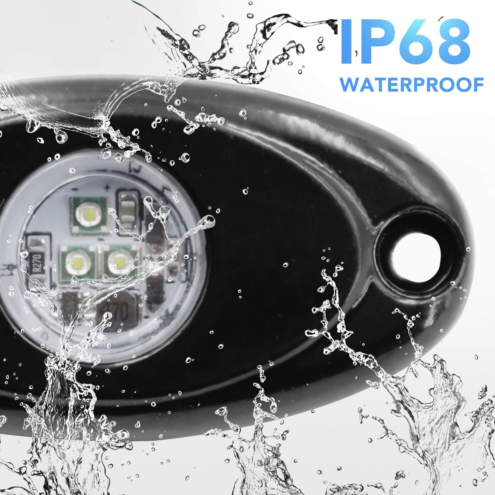 Yoneda Rock Lights For Trucks(4 Pods Purple)