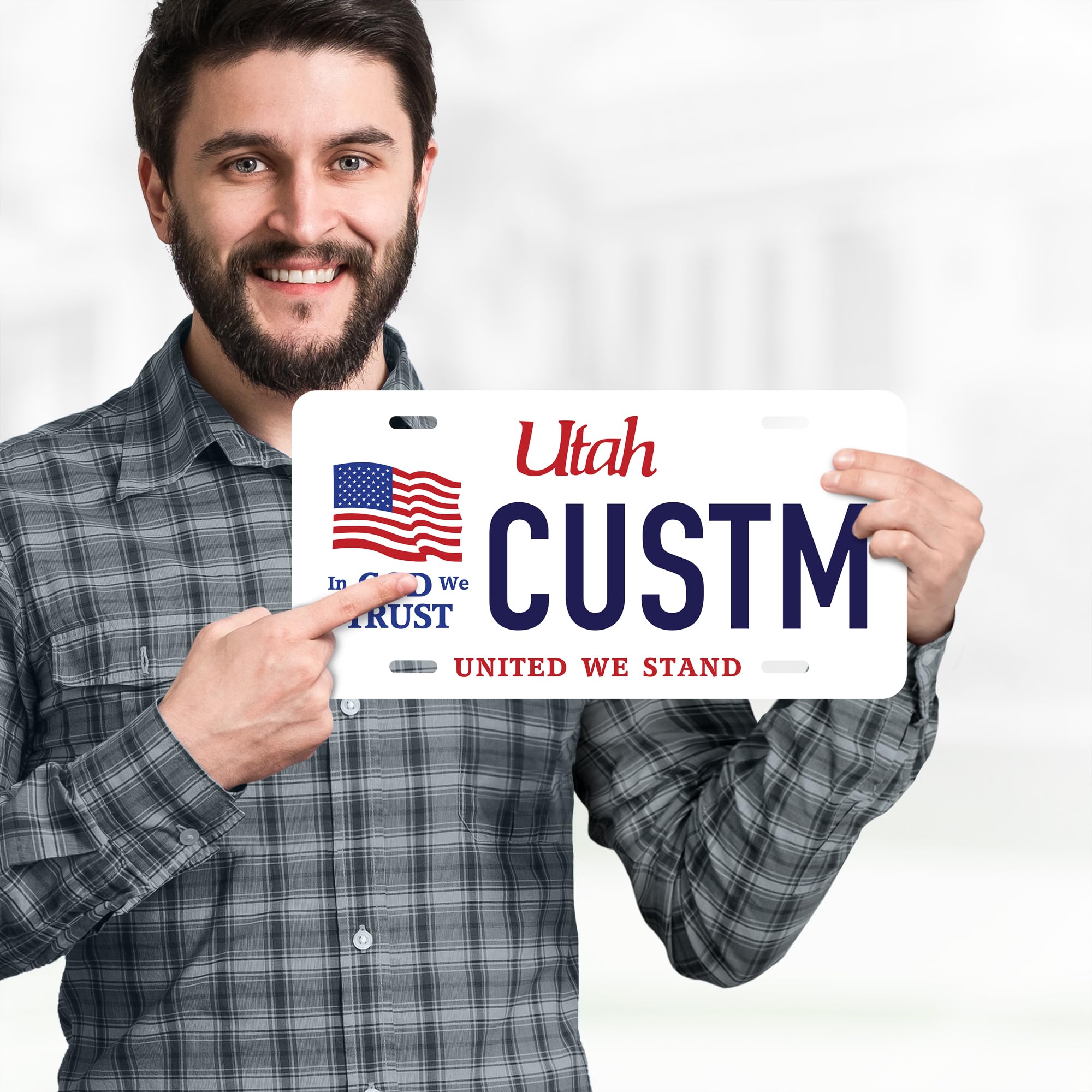Custom Utah License Plate, Personalized License Plates For Car, 6X12 Inch, Rust-Free Fade Resistant Aluminum, Usa Made By My Sig