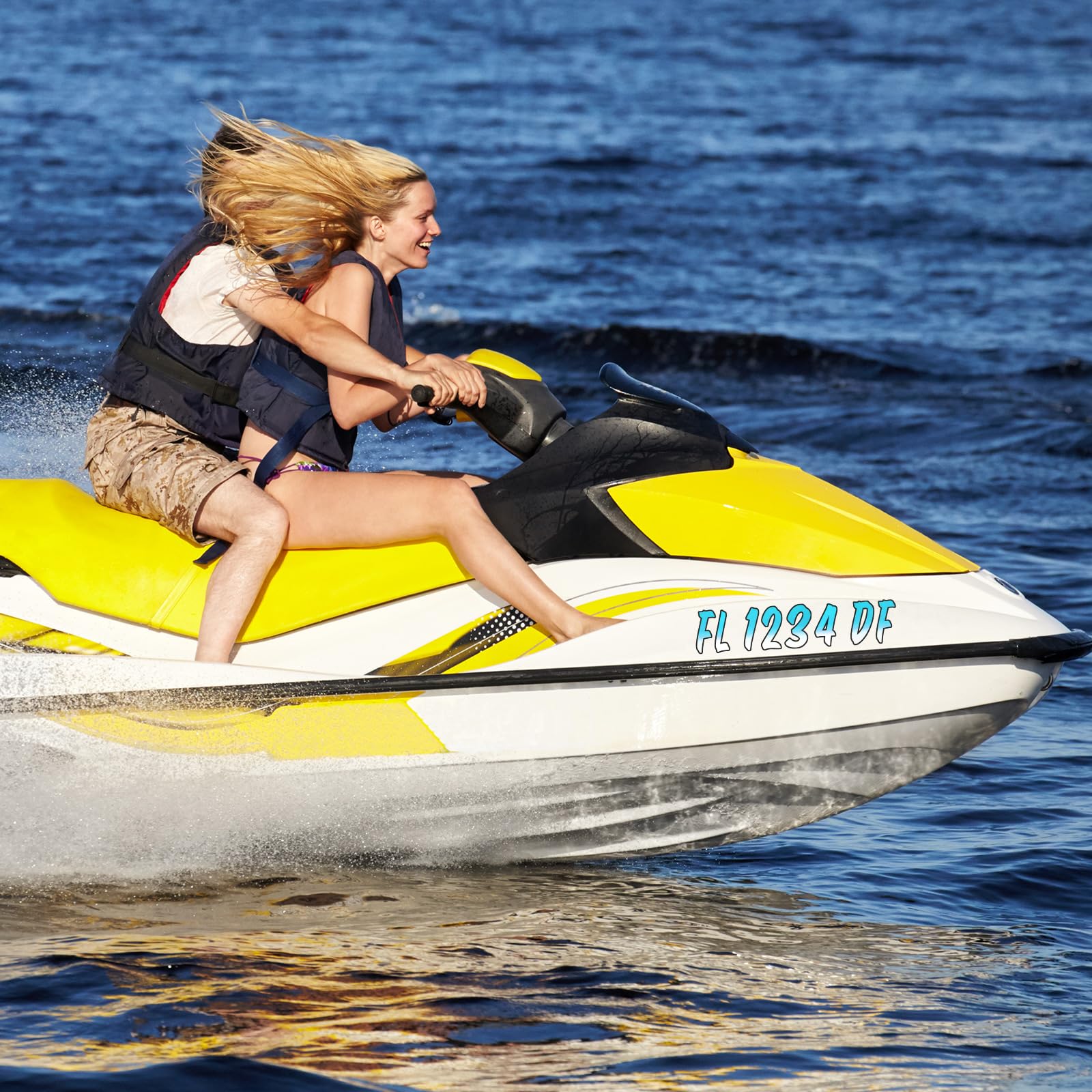 MotiMind 30 Pcs 5 Sets Boat Registration Numbers 0 to 9 and Name Decal Letters A to Z Waterproof Marine Boat Registration Number