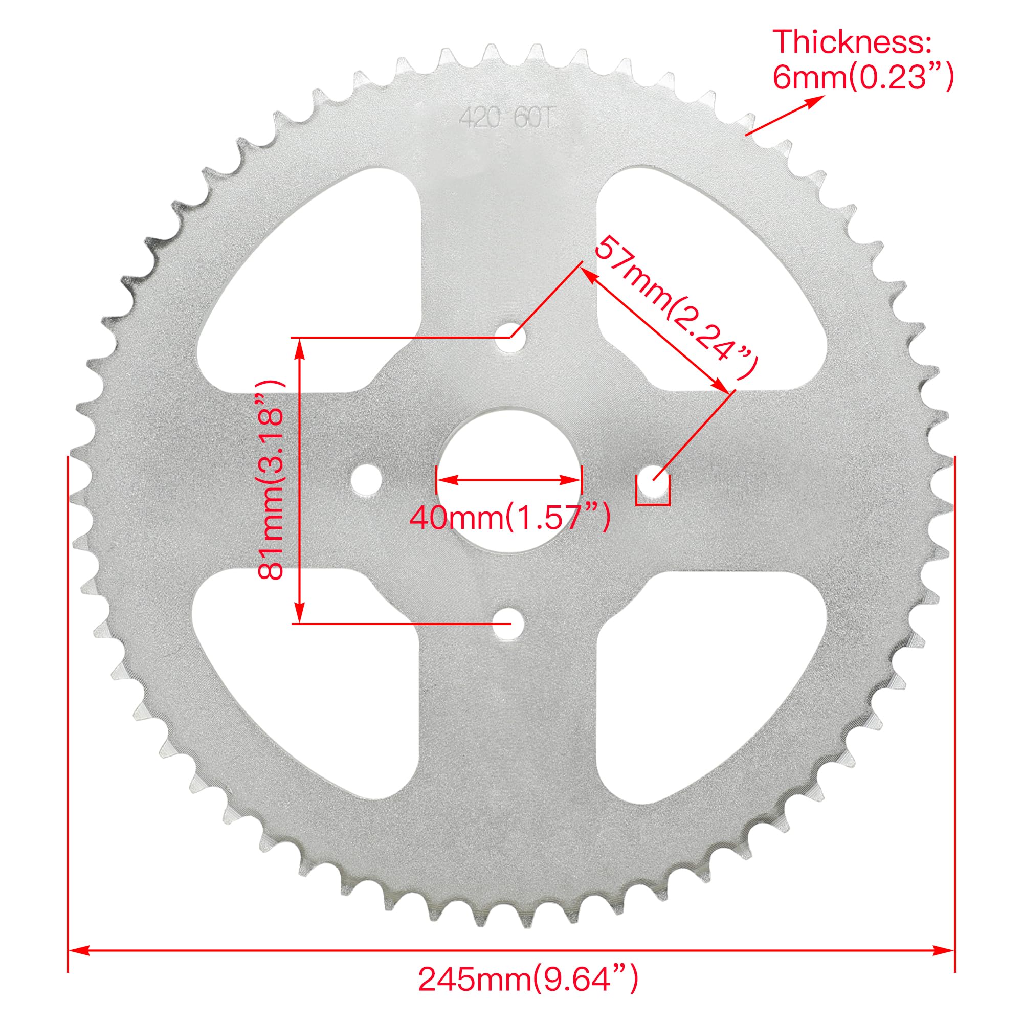 Yoxufa #40 41 420 Chain 60T Sprocket + 420 Chain 90 Links For Coleman Ct200U Bt200X Ct200U-Ex Baja Warrior Massimo Trailmaster M